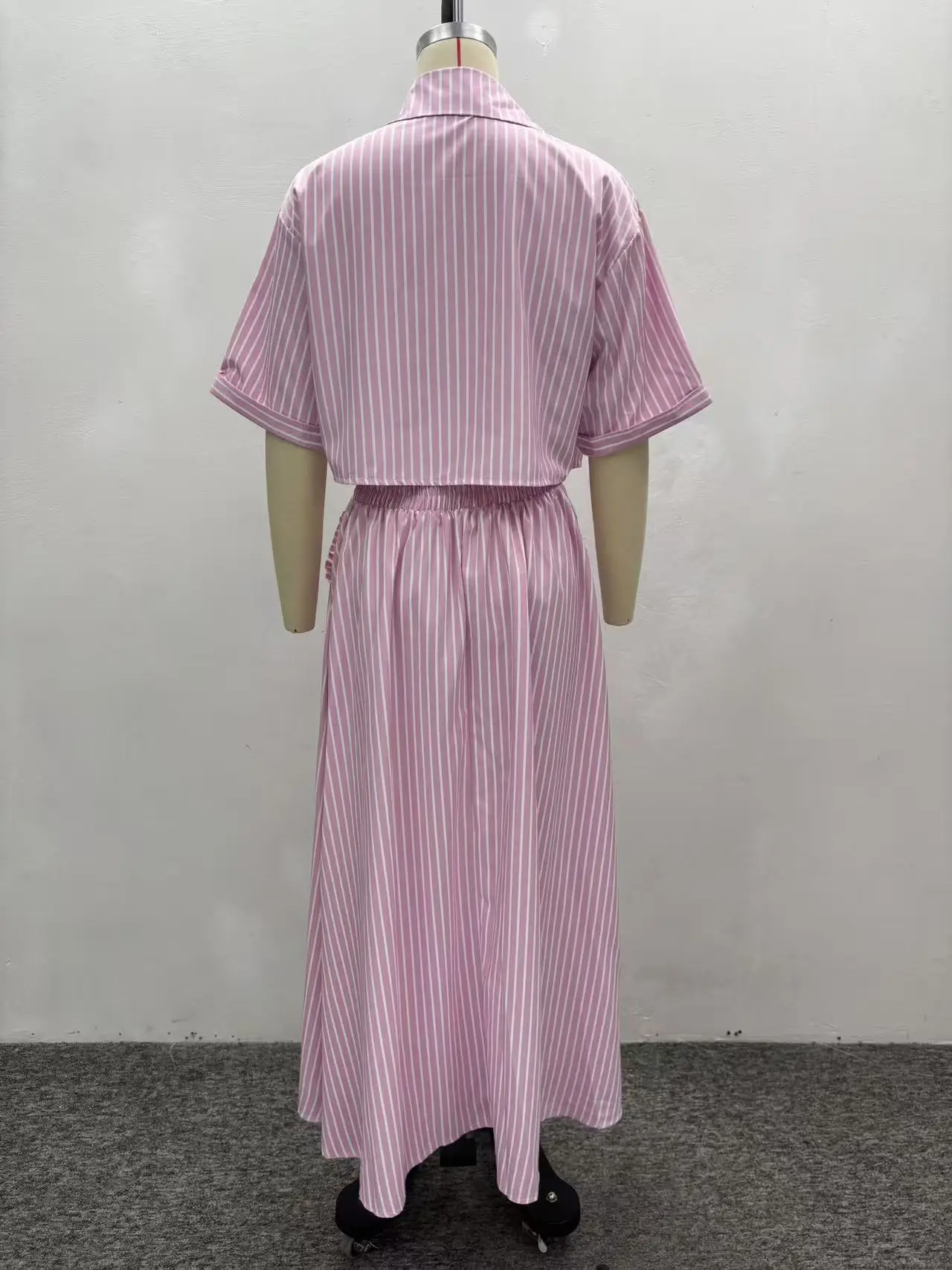 GLCMYAYA Women Set Street Short Sleeve Shirts + Long Pleated Skirts Suits 2026 Spring Two 2 Piece Sets Casual Outfits Tracksuits