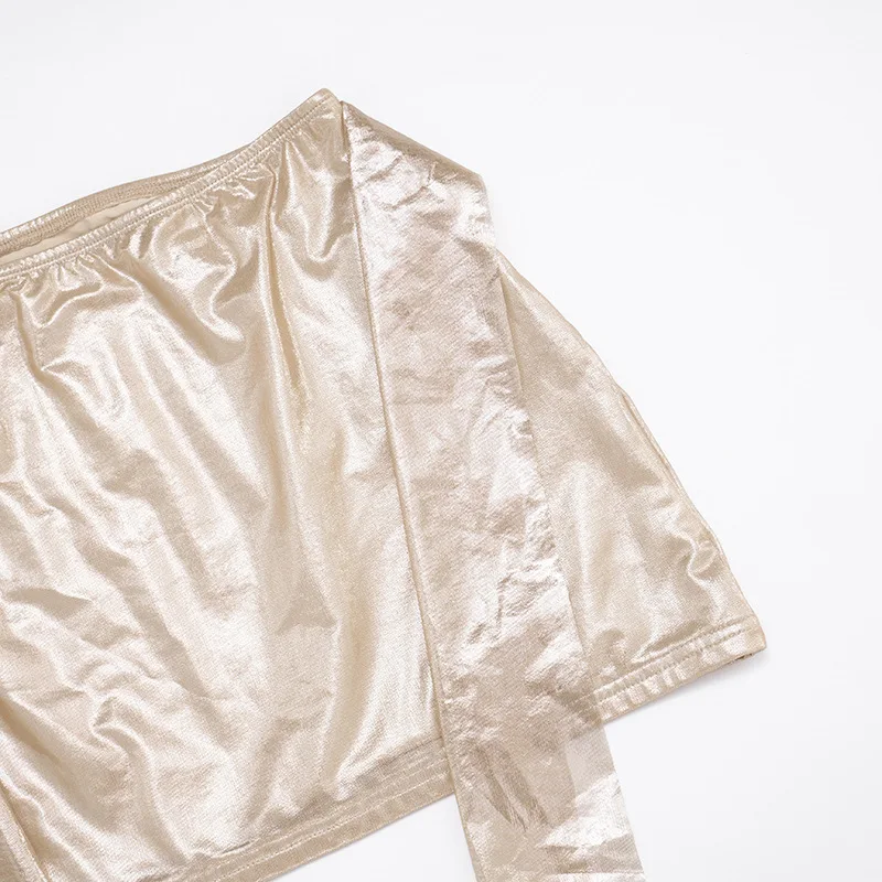 GLCMYAYA 2025 Fall Women's Dress Set See Through V-Neck Ribbon Shirt and Mini Skirt Suit Street Sexy Two 2 Piece Sets Outfits