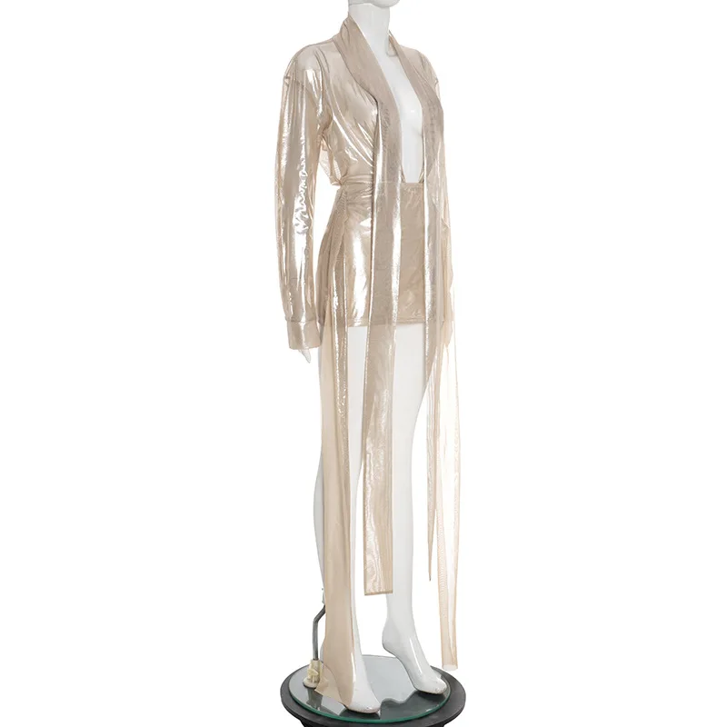 GLCMYAYA 2025 Fall Women's Dress Set See Through V-Neck Ribbon Shirt and Mini Skirt Suit Street Sexy Two 2 Piece Sets Outfits