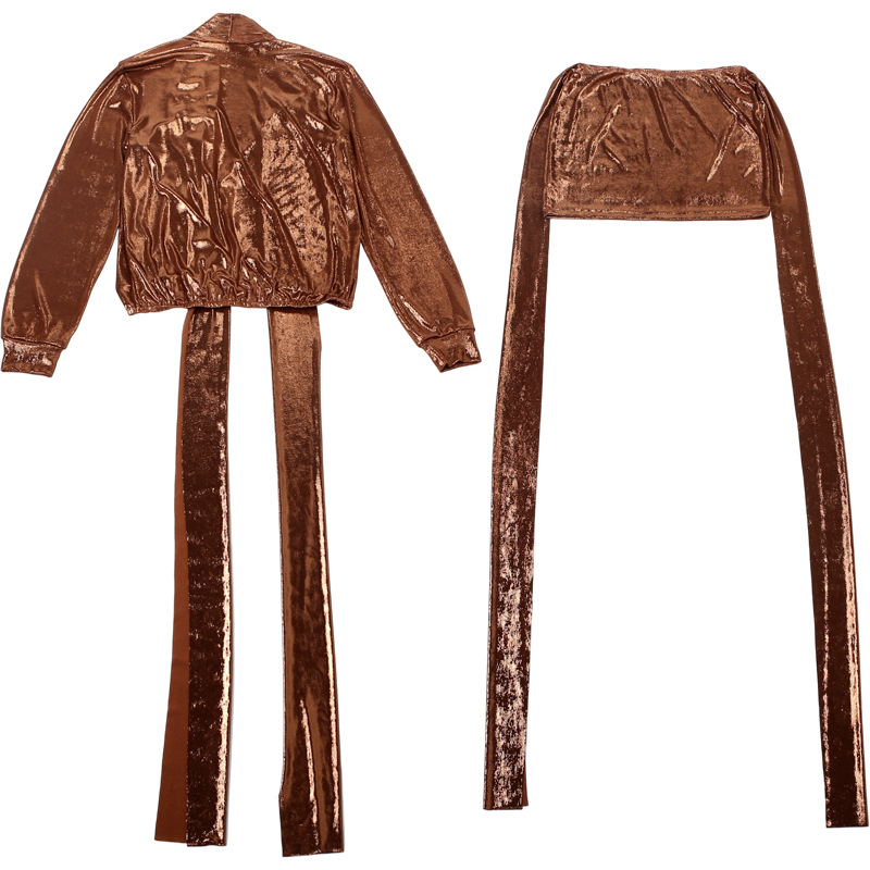 GLCMYAYA 2025 Fall Women's Dress Set See Through V-Neck Ribbon Shirt and Mini Skirt Suit Street Sexy Two 2 Piece Sets Outfits