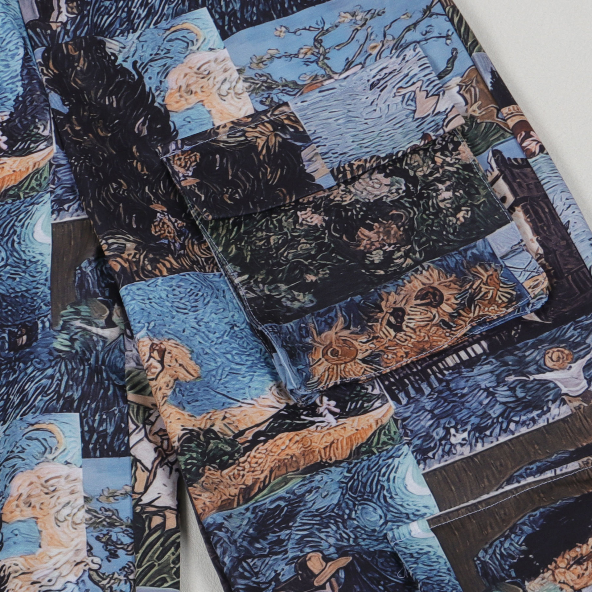 CM.YAYA Oil Painting Printed Women's Set Lace Up Back Crop Top and Pants Suit 2024 Fall Winter Two 2 Piece Sets Outfit Tracksuit CM.YAYA Oil Painting Printed Women's Set Lace Up Back Crop Top and Pants Suit 2024 Fall Winter Two 2 Piece Sets Outfit Tracksuit