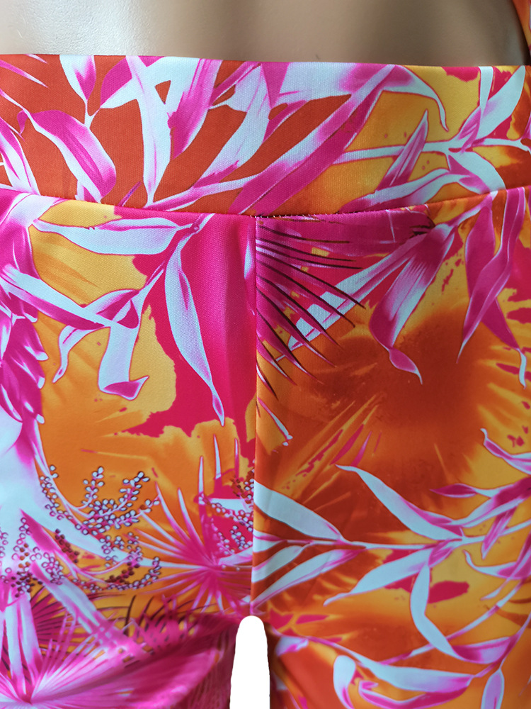 CM.YAYA Autumn Letter Leaf Print Women's Set Blouses Shirt Legging Pants Suit Active Wear Tracksuit Two Piece Set Fitness Outfit