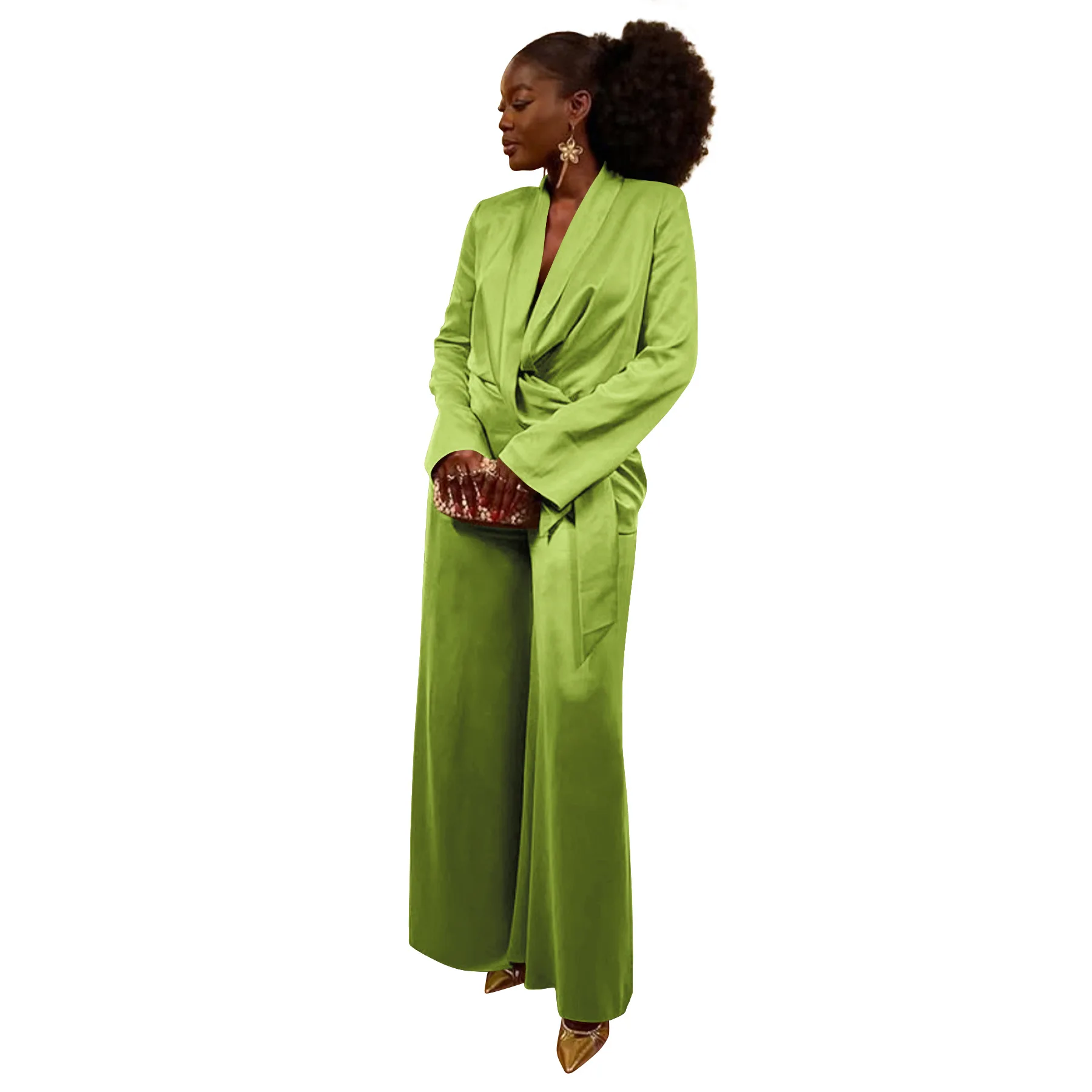 GLCMYAYA Street OL Work Women's Set Long Sleeve Blazers Tops and Wide Leg Pants Suit 2025 Fall Vacation Two 2 Piece Set Outfits GLCMYAYA Street OL Work Women's Set Long Sleeve Blazers Tops and Wide Leg Pants Suit 2025 Fall Vacation Two 2 Piece Set Outfits