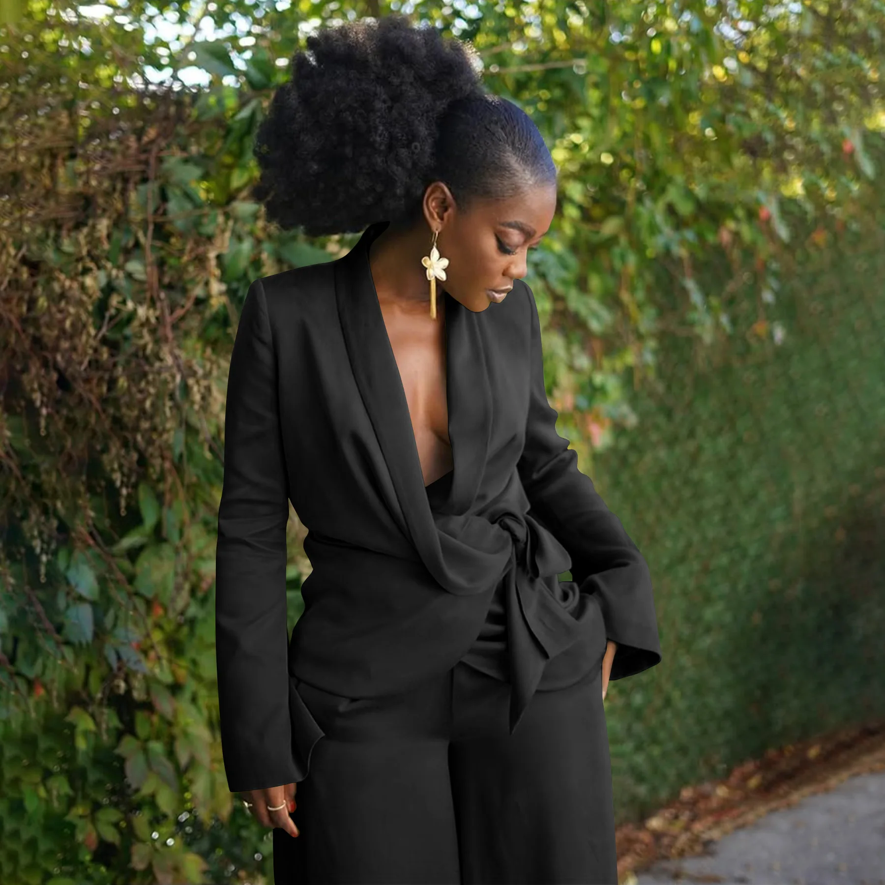 GLCMYAYA Street OL Work Women's Set Long Sleeve Blazers Tops and Wide Leg Pants Suit 2025 Fall Vacation Two 2 Piece Set Outfits GLCMYAYA Street OL Work Women's Set Long Sleeve Blazers Tops and Wide Leg Pants Suit 2025 Fall Vacation Two 2 Piece Set Outfits