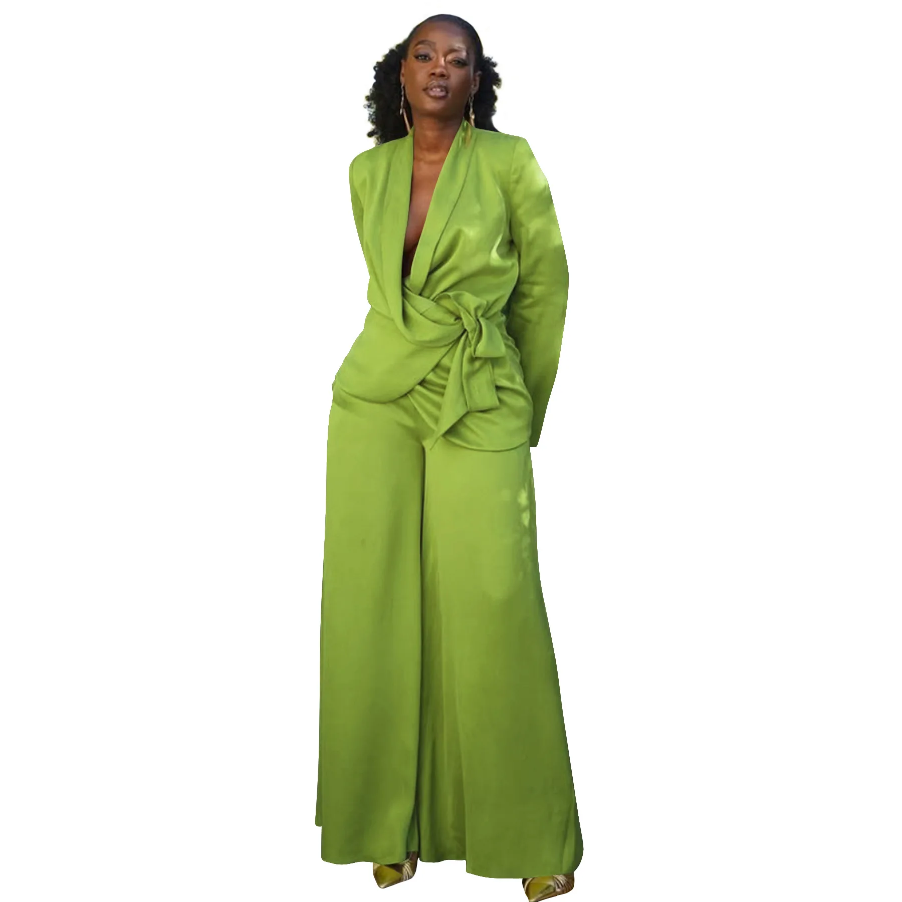 GLCMYAYA Street OL Work Women's Set Long Sleeve Blazers Tops and Wide Leg Pants Suit 2025 Fall Vacation Two 2 Piece Set Outfits GLCMYAYA Street OL Work Women's Set Long Sleeve Blazers Tops and Wide Leg Pants Suit 2025 Fall Vacation Two 2 Piece Set Outfits