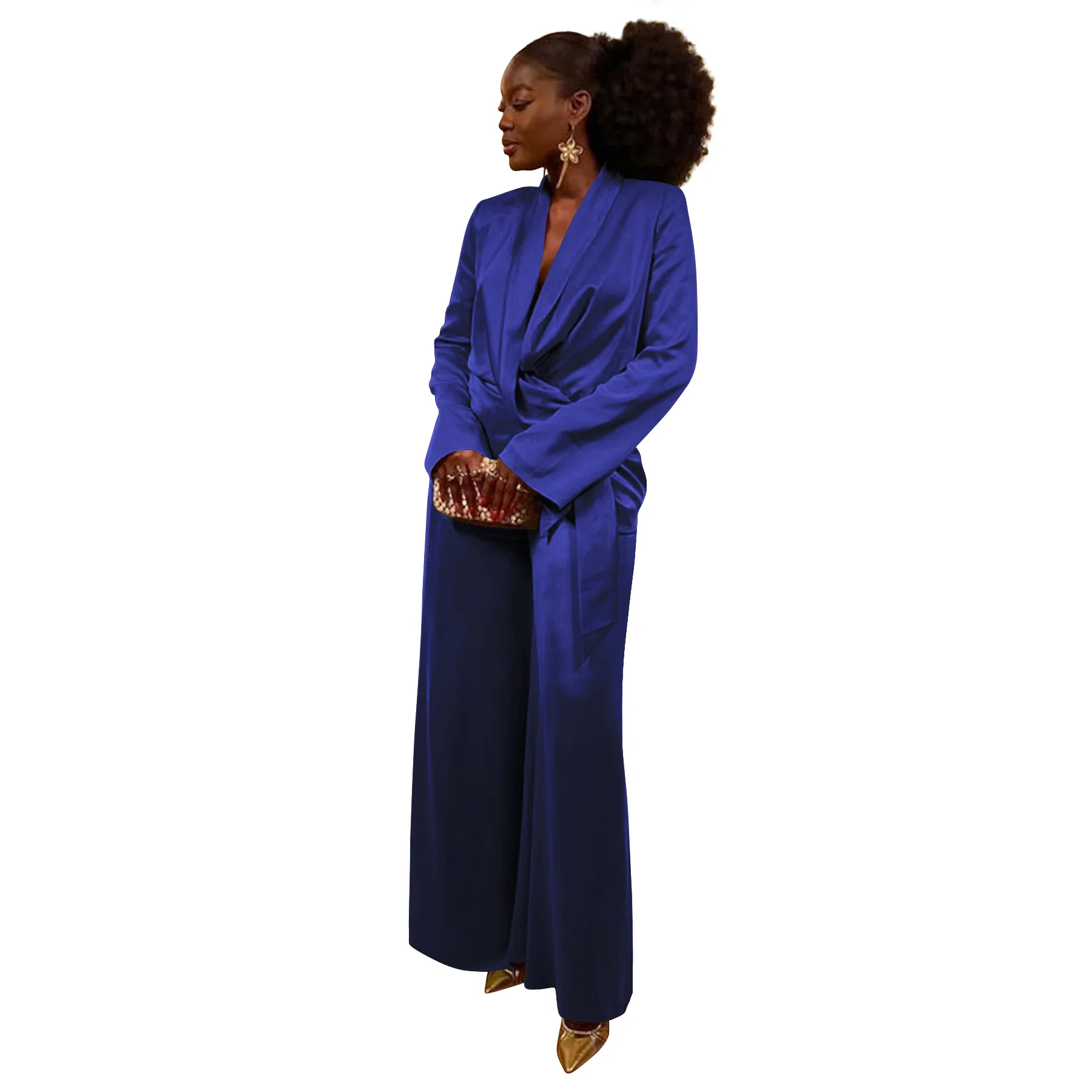 GLCMYAYA Street OL Work Women's Set Long Sleeve Blazers Tops and Wide Leg Pants Suit 2025 Fall Vacation Two 2 Piece Set Outfits GLCMYAYA Street OL Work Women's Set Long Sleeve Blazers Tops and Wide Leg Pants Suit 2025 Fall Vacation Two 2 Piece Set Outfits