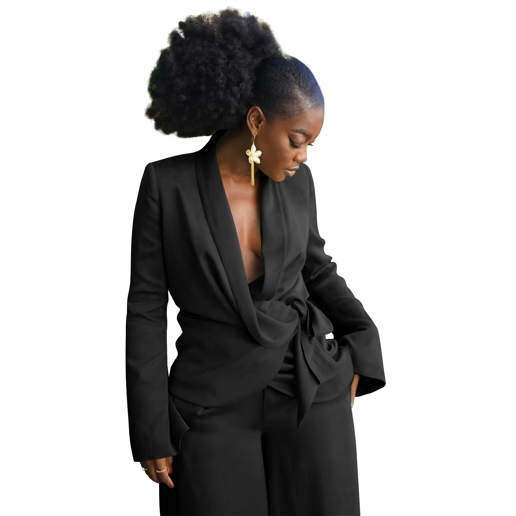 GLCMYAYA Street OL Work Women's Set Long Sleeve Blazers Tops and Wide Leg Pants Suit 2025 Fall Vacation Two 2 Piece Set Outfits GLCMYAYA Street OL Work Women's Set Long Sleeve Blazers Tops and Wide Leg Pants Suit 2025 Fall Vacation Two 2 Piece Set Outfits