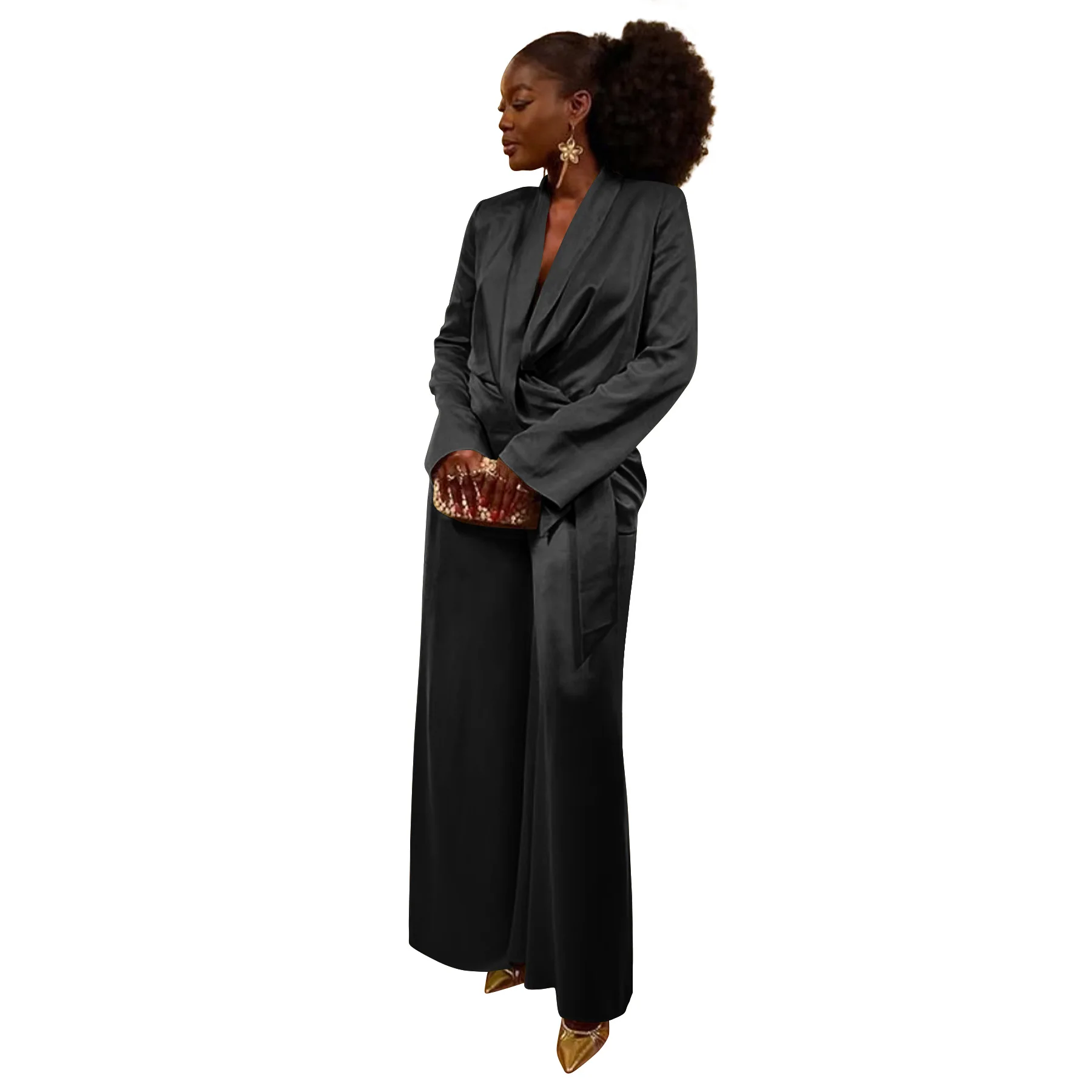 GLCMYAYA Street OL Work Women's Set Long Sleeve Blazers Tops and Wide Leg Pants Suit 2025 Fall Vacation Two 2 Piece Set Outfits GLCMYAYA Street OL Work Women's Set Long Sleeve Blazers Tops and Wide Leg Pants Suit 2025 Fall Vacation Two 2 Piece Set Outfits