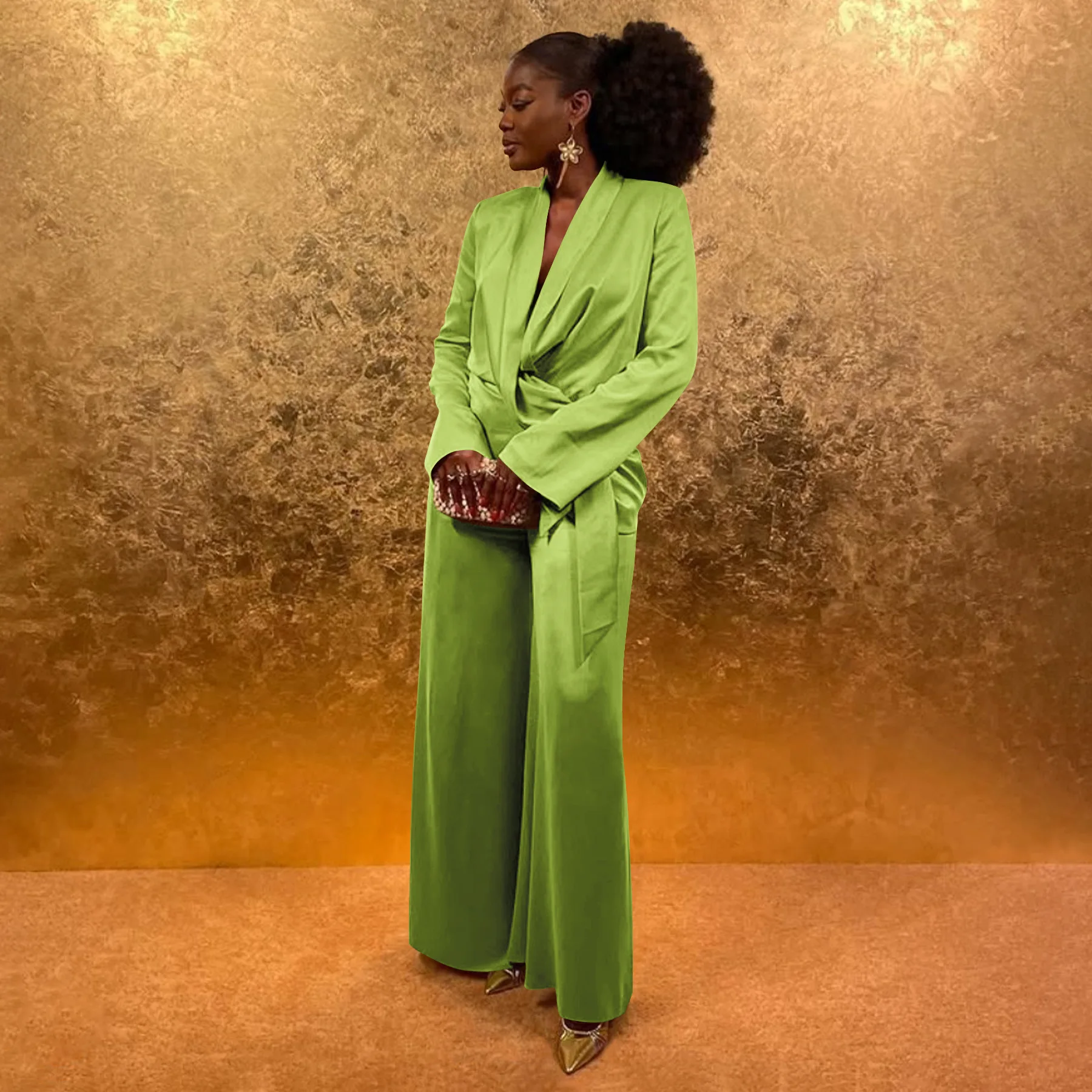 GLCMYAYA Street OL Work Women's Set Long Sleeve Blazers Tops and Wide Leg Pants Suit 2025 Fall Vacation Two 2 Piece Set Outfits GLCMYAYA Street OL Work Women's Set Long Sleeve Blazers Tops and Wide Leg Pants Suit 2025 Fall Vacation Two 2 Piece Set Outfits