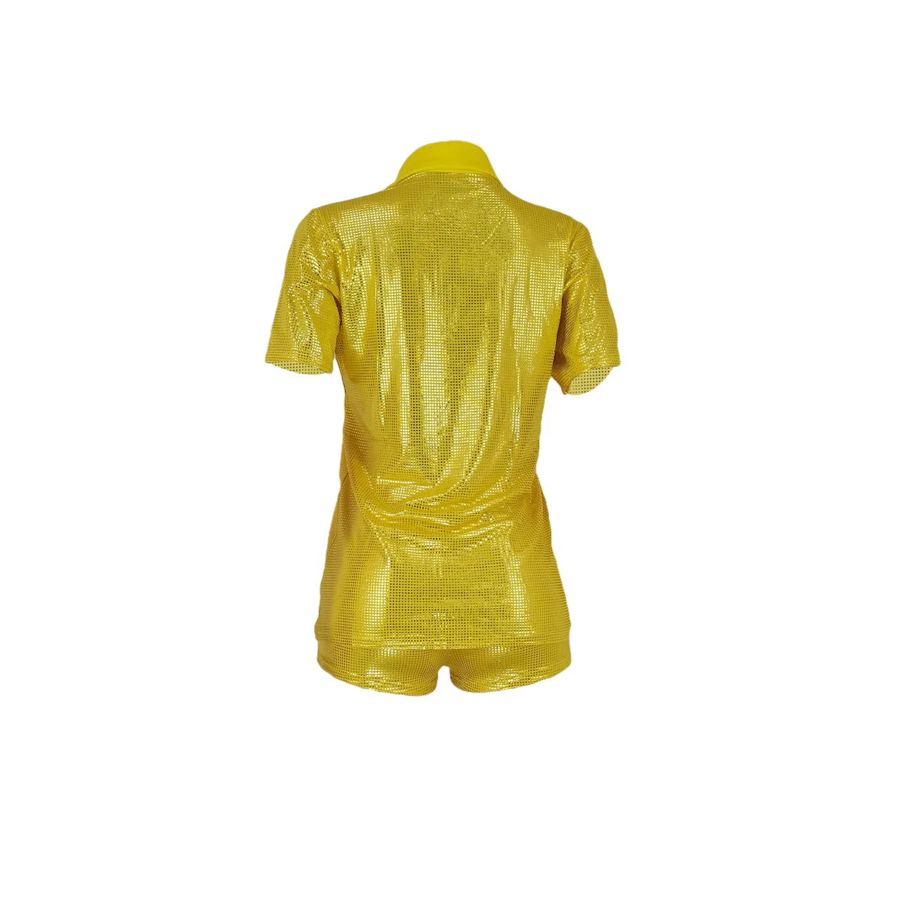 CM.YAYA Fashion Giliding Women's Set Short Sleeve Polo-collar T-shirt and Shorts 2023 Summer Two 2 Piece Set Outfits Tracksuit