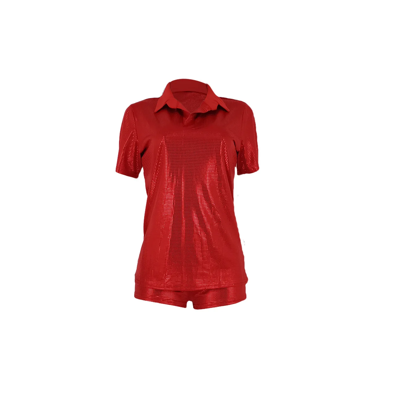 CM.YAYA Fashion Giliding Women's Set Short Sleeve Polo-collar T-shirt and Shorts 2023 Summer Two 2 Piece Set Outfits Tracksuit