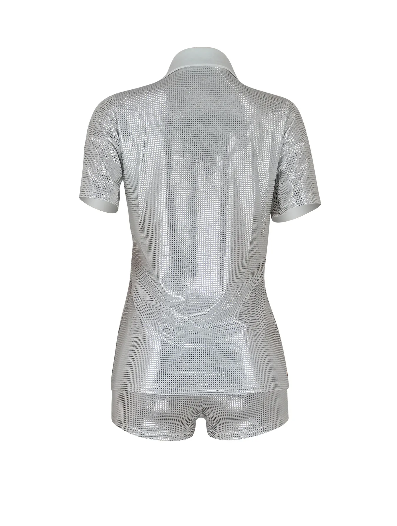 CM.YAYA Fashion Giliding Women's Set Short Sleeve Polo-collar T-shirt and Shorts 2023 Summer Two 2 Piece Set Outfits Tracksuit