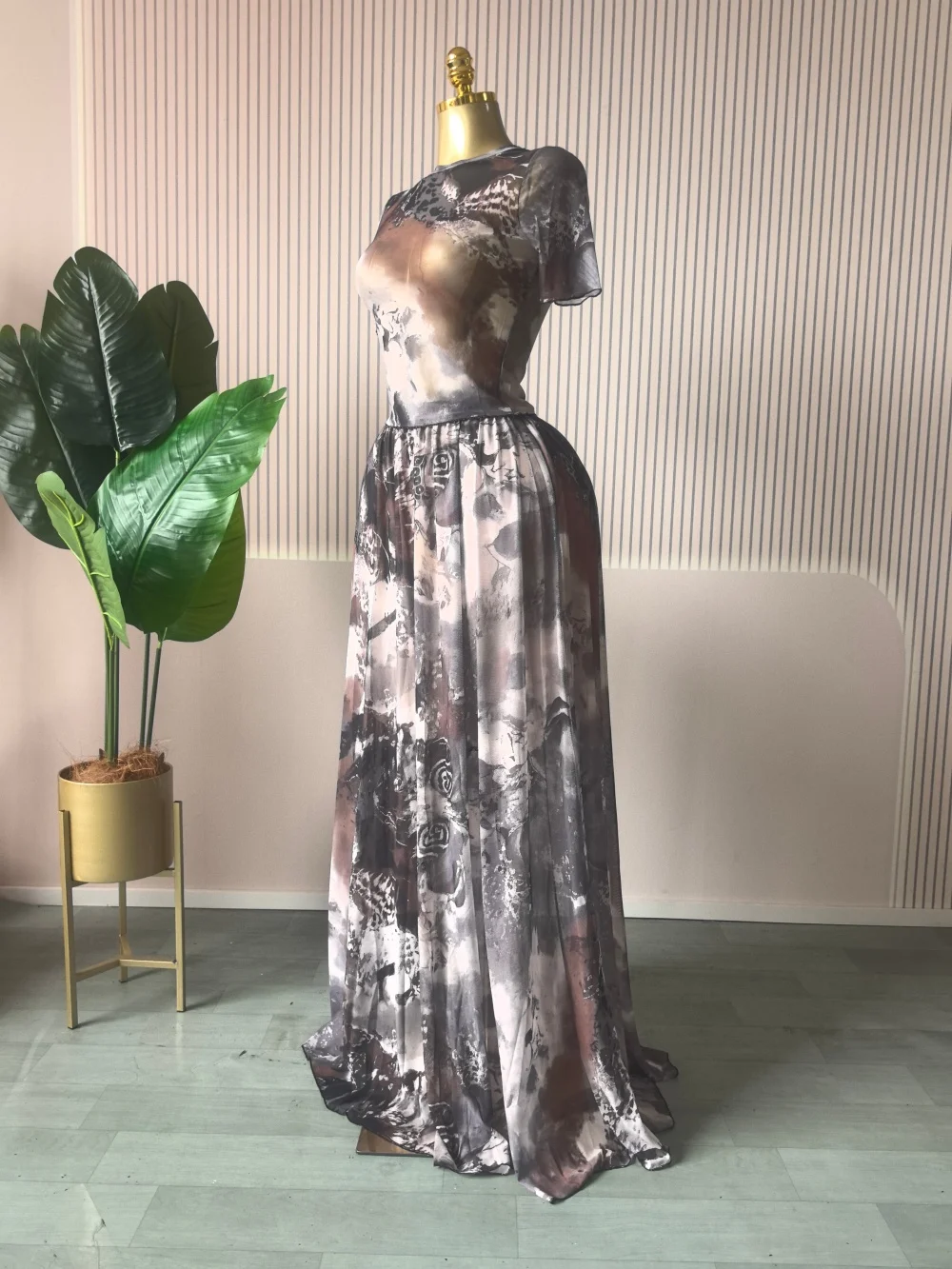 GLCMYAYA Elegant Women's Set Short Sleeve O-neck Print Tops + Long Skirts Set 2025 Autumn Tracksuit Sexy Two 2 Piece Set Outfits GLCMYAYA Elegant Women's Set Short Sleeve O-neck Print Tops + Long Skirts Set 2025 Autumn Tracksuit Sexy Two 2 Piece Set Outfits