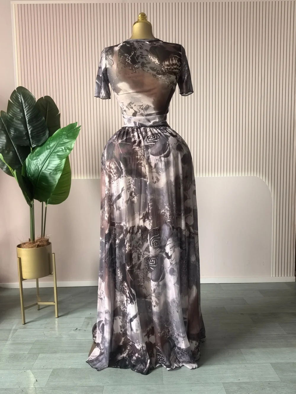 GLCMYAYA Elegant Women's Set Short Sleeve O-neck Print Tops + Long Skirts Set 2025 Autumn Tracksuit Sexy Two 2 Piece Set Outfits GLCMYAYA Elegant Women's Set Short Sleeve O-neck Print Tops + Long Skirts Set 2025 Autumn Tracksuit Sexy Two 2 Piece Set Outfits