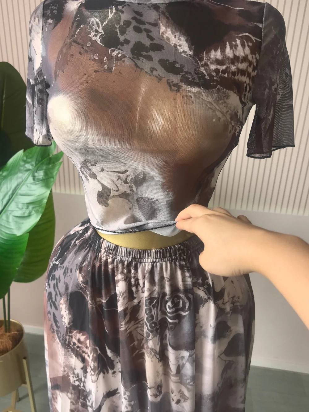 GLCMYAYA Elegant Women's Set Short Sleeve O-neck Print Tops + Long Skirts Set 2025 Autumn Tracksuit Sexy Two 2 Piece Set Outfits GLCMYAYA Elegant Women's Set Short Sleeve O-neck Print Tops + Long Skirts Set 2025 Autumn Tracksuit Sexy Two 2 Piece Set Outfits