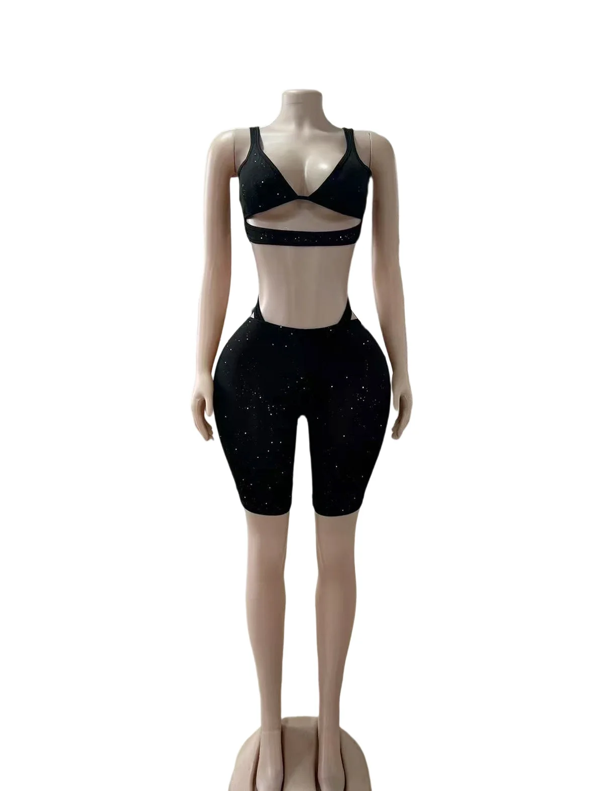 CM.YAYA Fashion Yoga Fitness Women's Set Sleeveless Bra Tops and Shorts 2025 Summer Sporty Two 2 Piece Sets Outfits Tracksuit