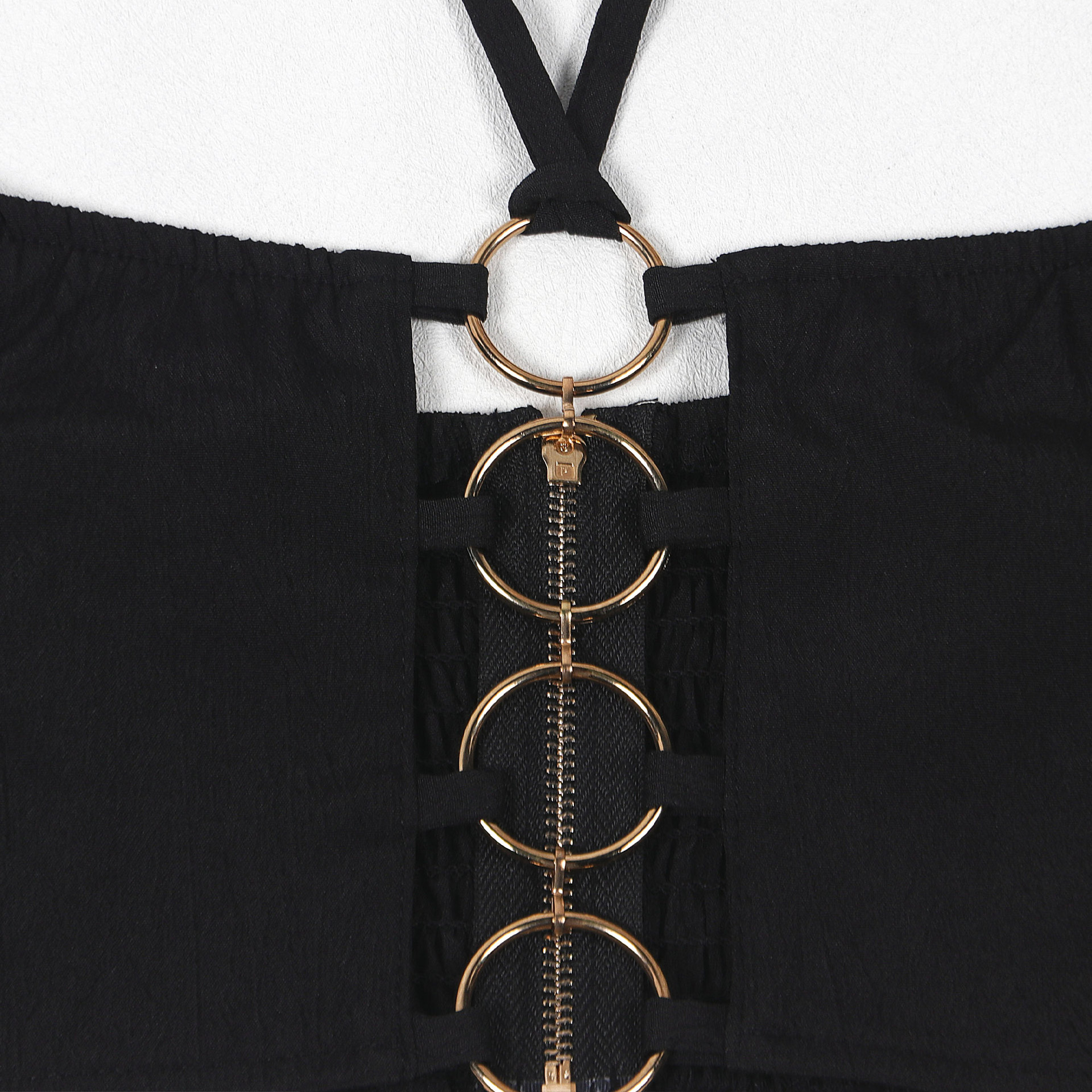 CM.YAYA Women Set Sleeveless Strapless Tops +Wide Leg Pants Two 2 Piece Set Hole Hollow Out Outfit Summer Sexy Street Tracksuit