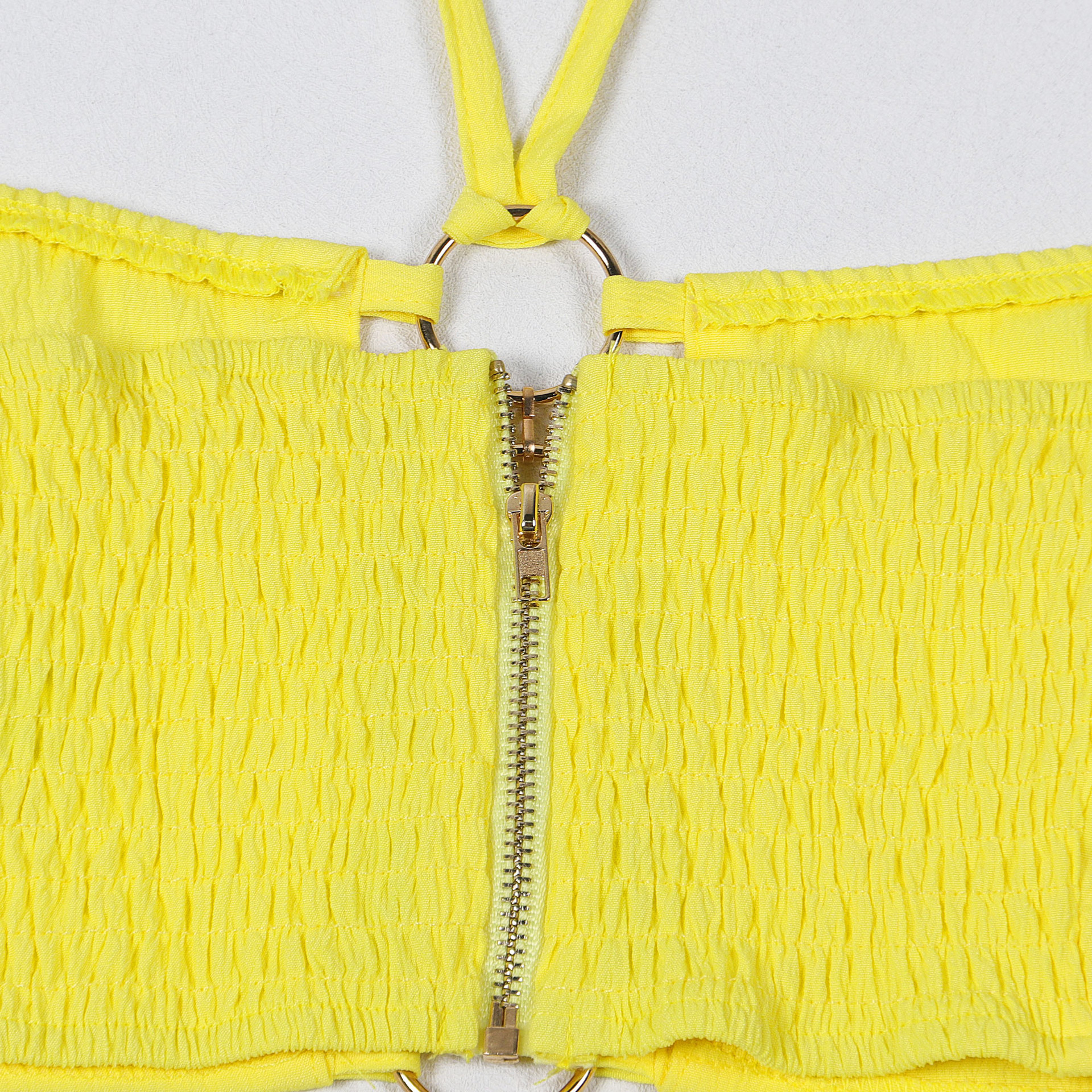 CM.YAYA Women Set Sleeveless Strapless Tops +Wide Leg Pants Two 2 Piece Set Hole Hollow Out Outfit Summer Sexy Street Tracksuit