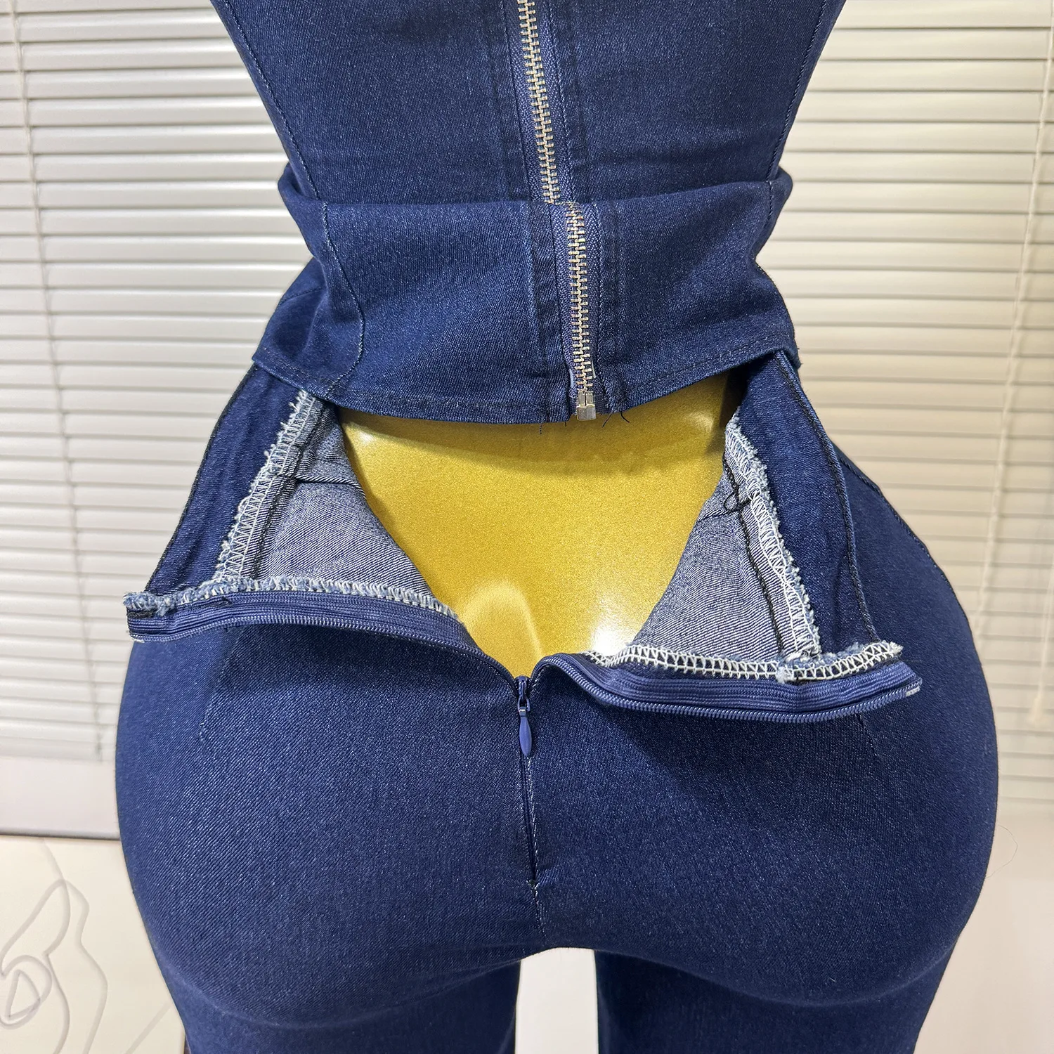 GLCMYAYA Fashion Denim Women's Set Sleeveless Button Tank Tops and Wide Leg Jeans Pants Sets 2025 Holiday Two 2 Piece Set Outfit GLCMYAYA Fashion Denim Women's Set Sleeveless Button Tank Tops and Wide Leg Jeans Pants Sets 2025 Holiday Two 2 Piece Set Outfit