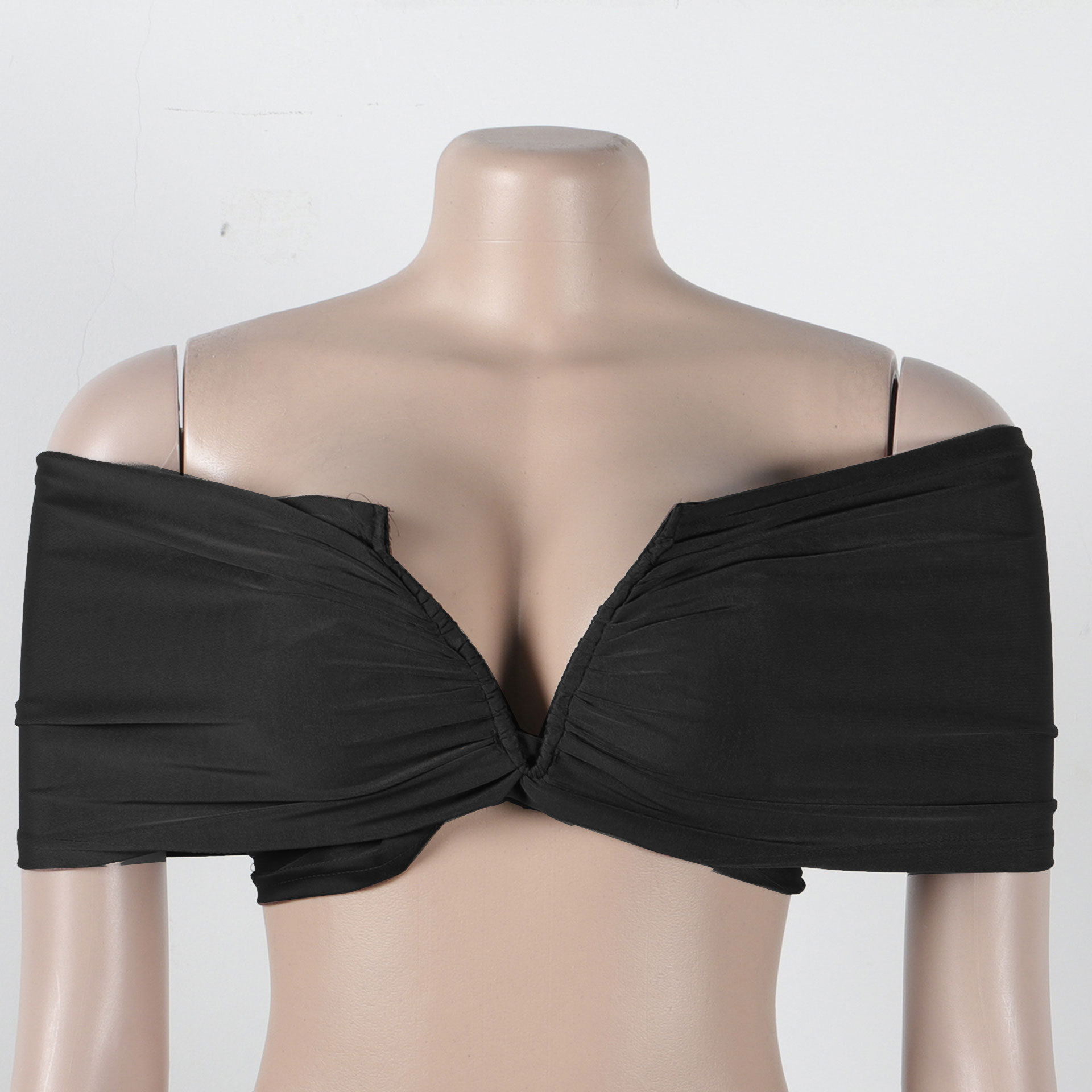 CM.YAYA Stacked Ruched Women's Set Off Shoulder Crop Top and Low Waist Maxi Long Skirts 2023 Sexy Party Two 2 Piece Sets Outfits