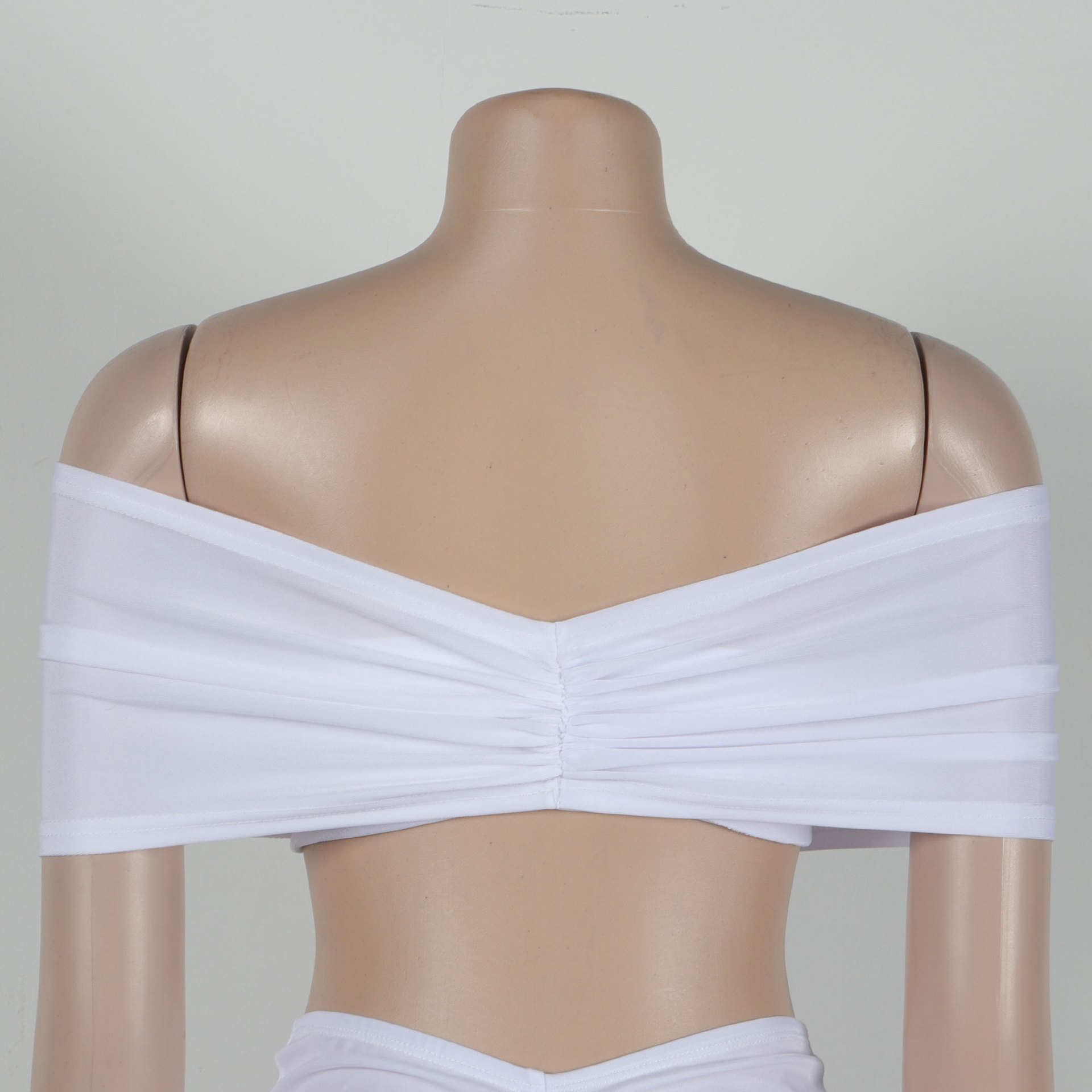 CM.YAYA Stacked Ruched Women's Set Off Shoulder Crop Top and Low Waist Maxi Long Skirts 2023 Sexy Party Two 2 Piece Sets Outfits