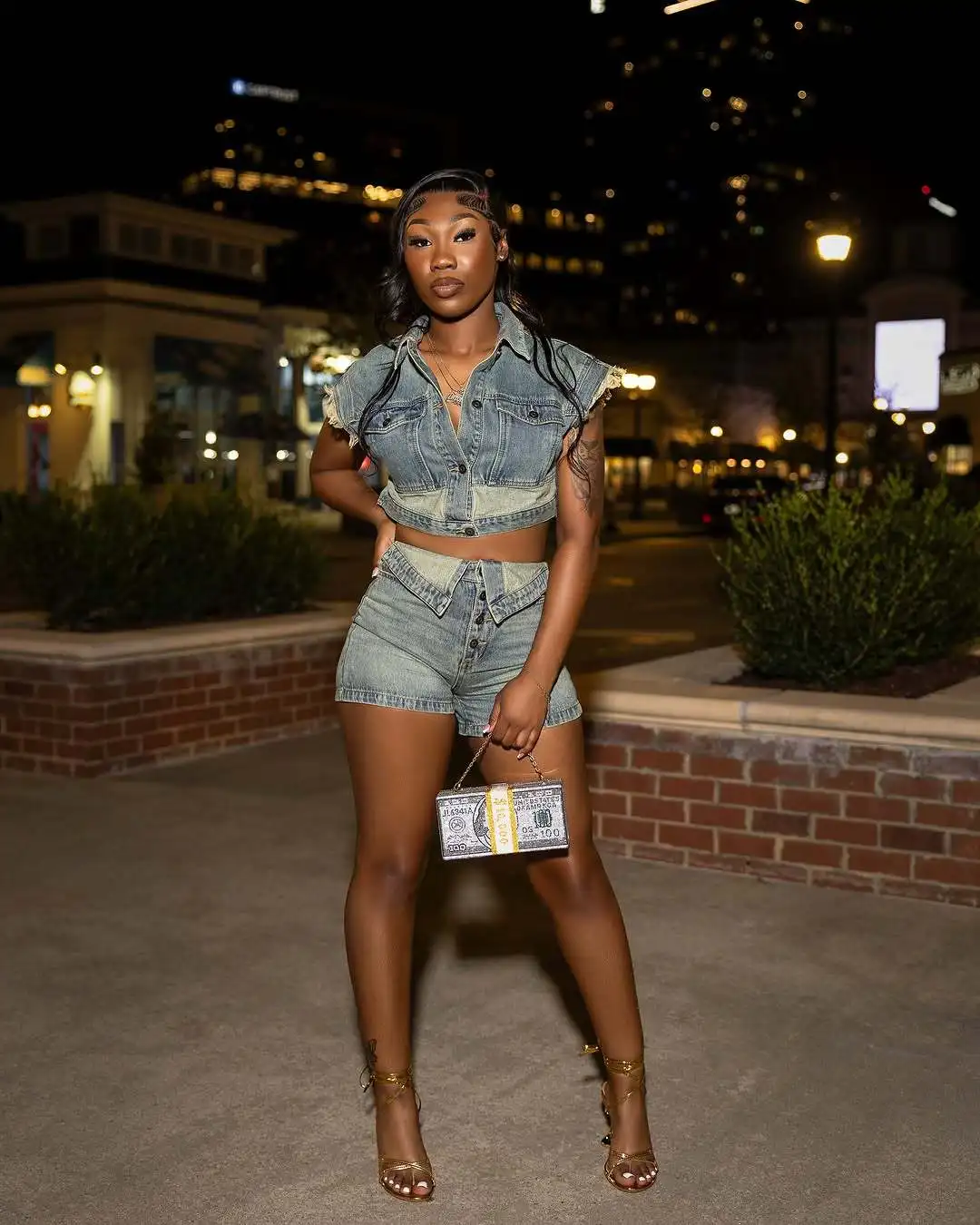 CM.YAYA Fashion Denim Women's Set Short Sleeve Jackets Tops and Shorts Jeans Sets 2025 Summer Two 2 Piece Sets Outfits Tracksuit CM.YAYA Fashion Denim Women's Set Short Sleeve Jackets Tops and Shorts Jeans Sets 2025 Summer Two 2 Piece Sets Outfits Tracksuit