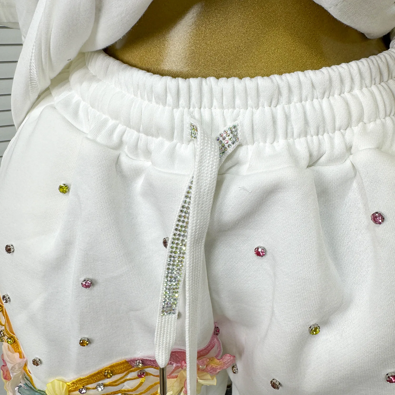 CM.YAYA Fashion Butterfly Floral Beading Women's Set T-shirt and Shorts 2025 Summer Active Two 2 Piece Sets Outfit Tracksuit CM.YAYA Fashion Butterfly Floral Beading Women's Set T-shirt and Shorts 2025 Summer Active Two 2 Piece Sets Outfit Tracksuit