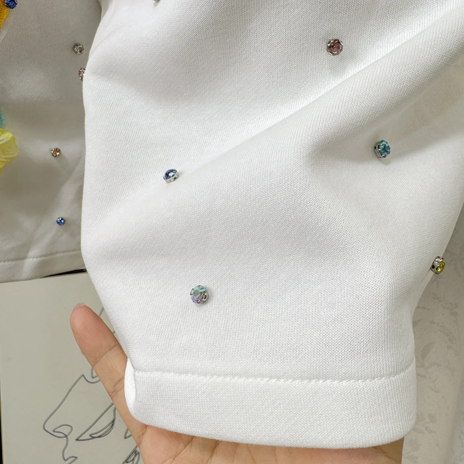 CM.YAYA Fashion Butterfly Floral Beading Women's Set T-shirt and Shorts 2025 Summer Active Two 2 Piece Sets Outfit Tracksuit CM.YAYA Fashion Butterfly Floral Beading Women's Set T-shirt and Shorts 2025 Summer Active Two 2 Piece Sets Outfit Tracksuit