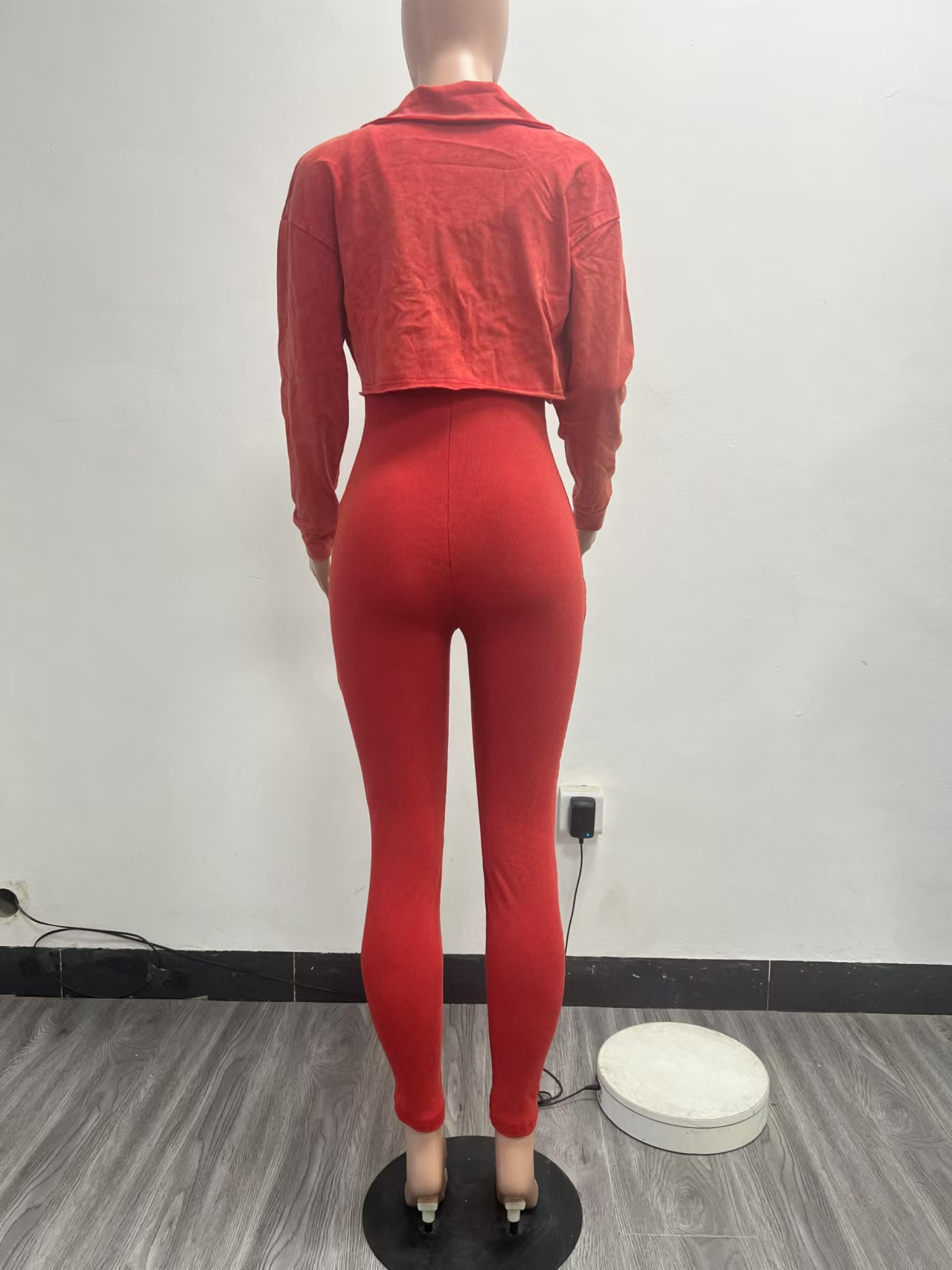 CM.YAYA Fashion Women's Set Washed Knitted Long Sleeve V-neck Coats+pencil Jumpsuits Active Two 2 Piece Set Outfits Tracksuit CM.YAYA Fashion Women's Set Washed Knitted Long Sleeve V-neck Coats+pencil Jumpsuits Active Two 2 Piece Set Outfits Tracksuit