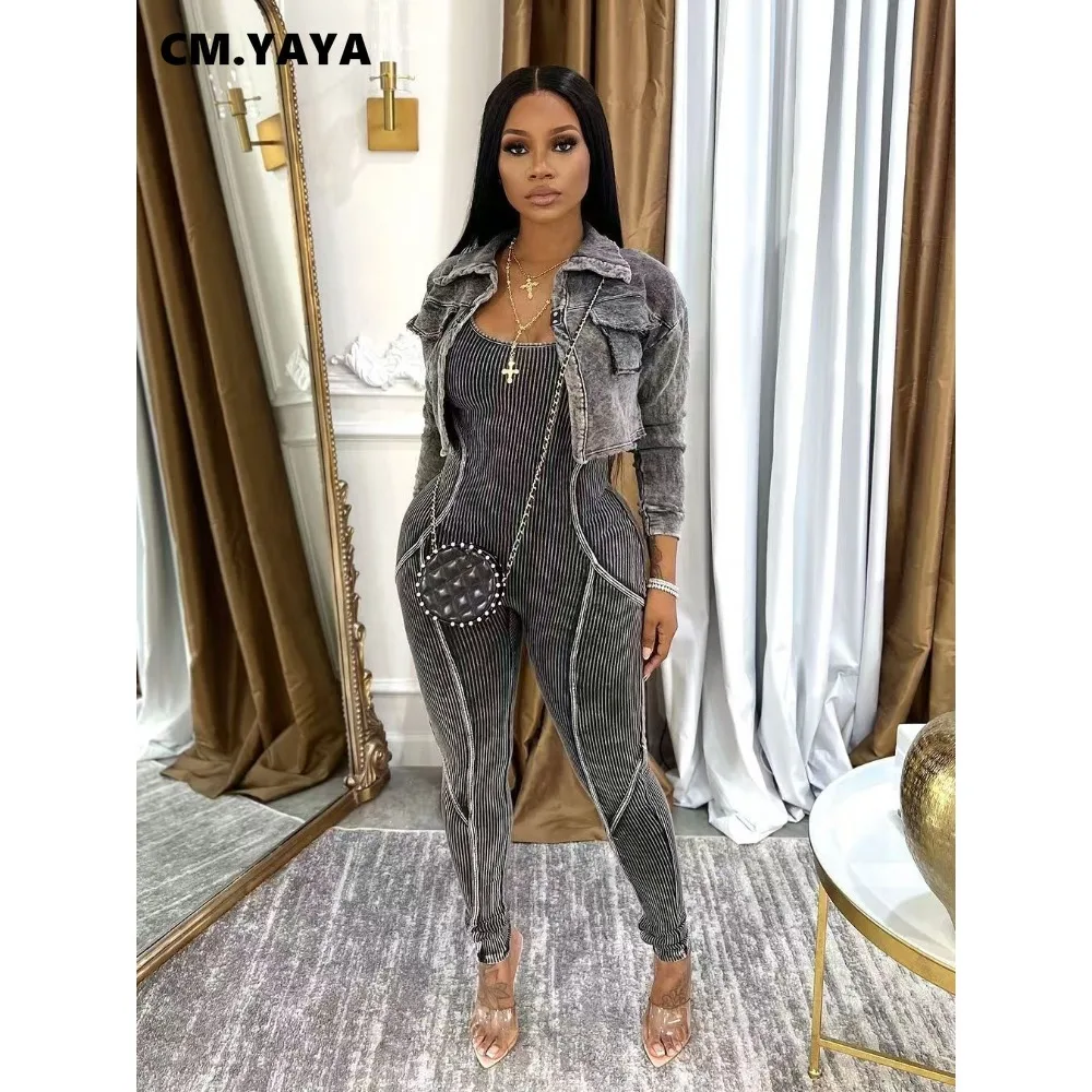 CM.YAYA Fashion Women's Set Washed Knitted Long Sleeve V-neck Coats+pencil Jumpsuits Active Two 2 Piece Set Outfits Tracksuit CM.YAYA Fashion Women's Set Washed Knitted Long Sleeve V-neck Coats+pencil Jumpsuits Active Two 2 Piece Set Outfits Tracksuit