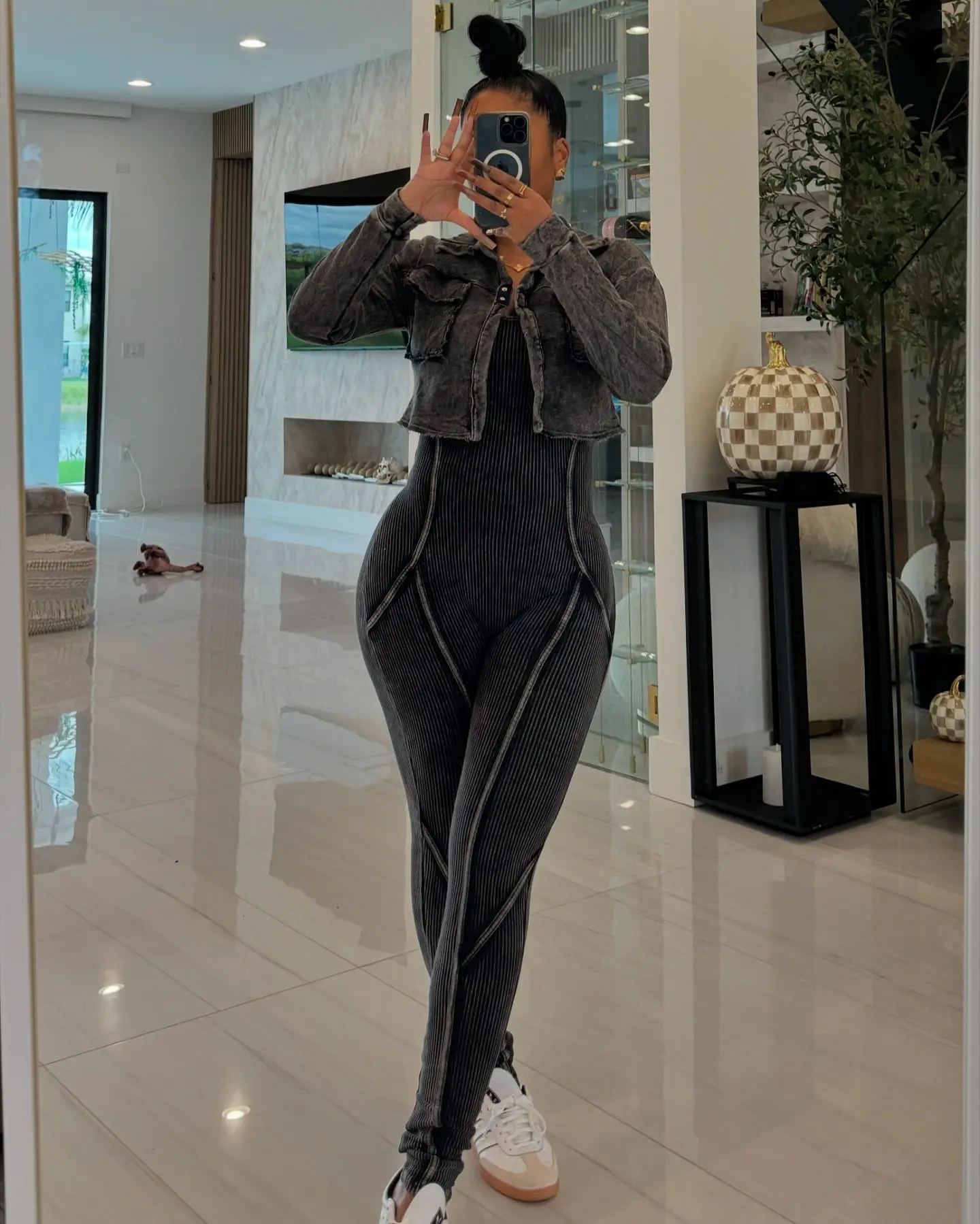 CM.YAYA Fashion Women's Set Washed Knitted Long Sleeve V-neck Coats+pencil Jumpsuits Active Two 2 Piece Set Outfits Tracksuit CM.YAYA Fashion Women's Set Washed Knitted Long Sleeve V-neck Coats+pencil Jumpsuits Active Two 2 Piece Set Outfits Tracksuit