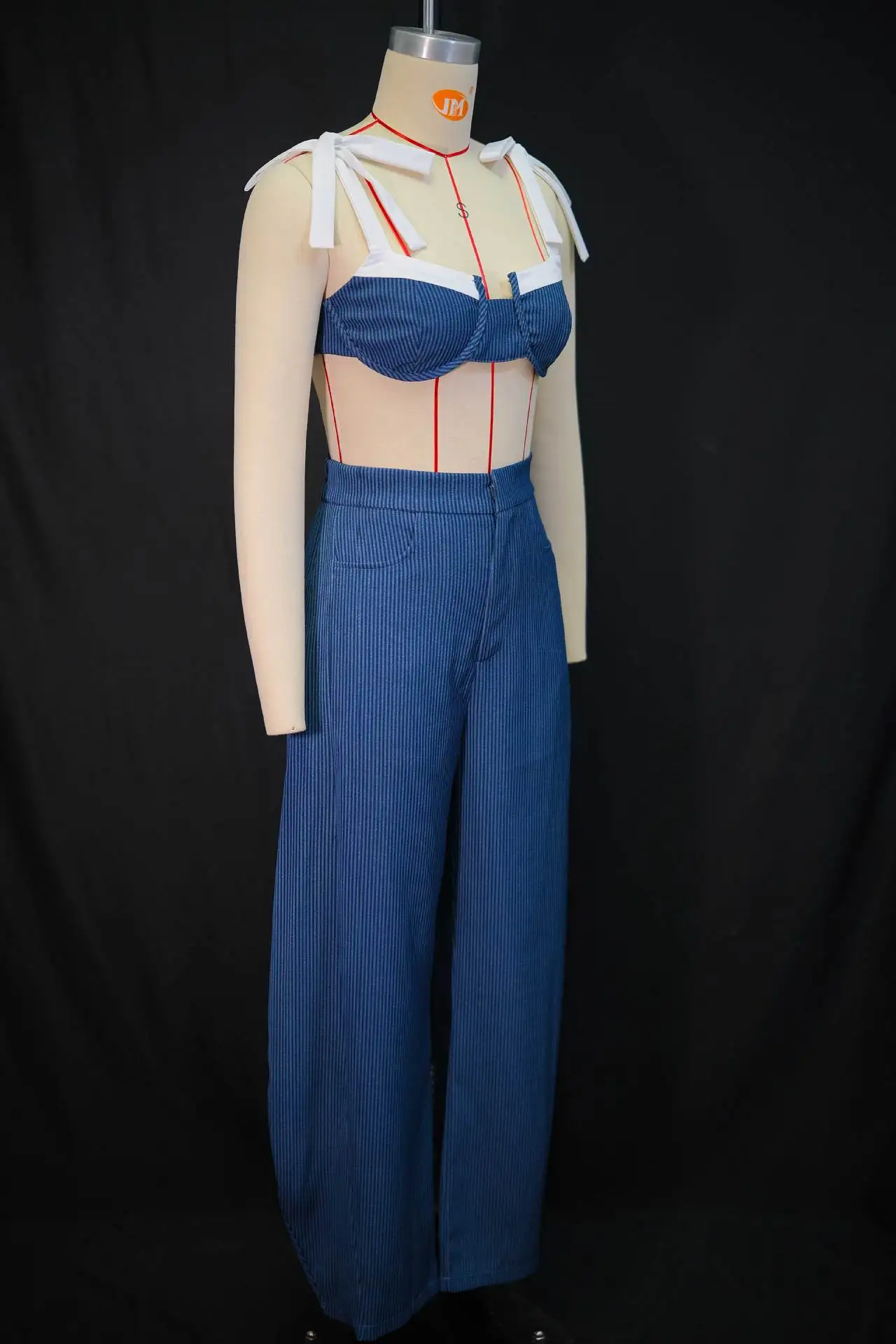 GLCMYAYA Street Women Set Striped Strapless Bow Crop Top and Long Pants 2026 Spring Party Vacation Sexy Two 2 Piece Set Outfits GLCMYAYA Street Women Set Striped Strapless Bow Crop Top and Long Pants 2026 Spring Party Vacation Sexy Two 2 Piece Set Outfits