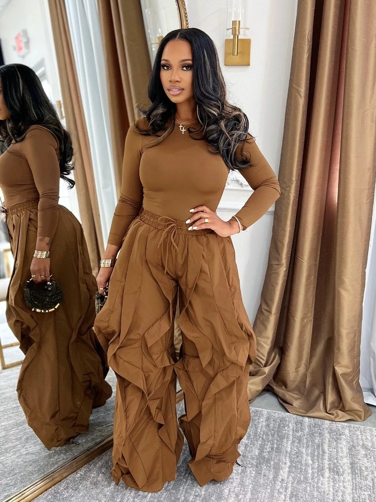 GLCMYAYA Women’s Set Long Sleeve T-shirt + Wide Leg Ruffles Pant Suits 2026 Winter Active Tracksuit 2 Two Pieces Set Outfits GLCMYAYA Women's Set Long Sleeve T-shirt + Wide Leg Ruffles Pant Suits 2026 Winter Active Tracksuit 2 Two Pieces Set Outfits