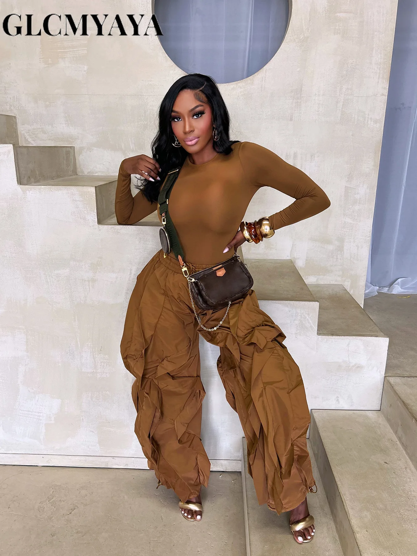 GLCMYAYA Women’s Set Long Sleeve T-shirt + Wide Leg Ruffles Pant Suits 2026 Winter Active Tracksuit 2 Two Pieces Set Outfits GLCMYAYA Women's Set Long Sleeve T-shirt + Wide Leg Ruffles Pant Suits 2026 Winter Active Tracksuit 2 Two Pieces Set Outfits