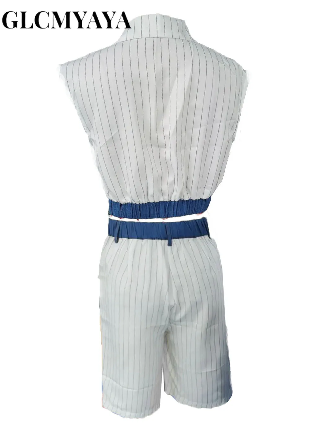 GLCMYAYA Women's Set Sleeveless V-neck Jacket Top and Shorts 2025 Autumn Winter Active OL Work Tracksuit Two 2 Piece Set Outfits