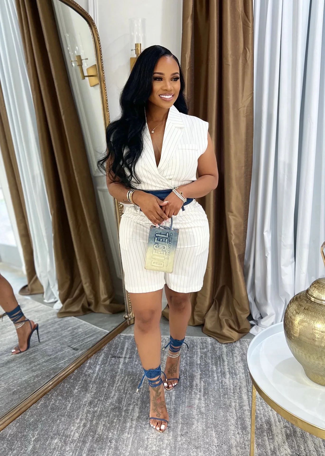 GLCMYAYA Women's Set Sleeveless V-neck Jacket Top and Shorts 2025 Autumn Winter Active OL Work Tracksuit Two 2 Piece Set Outfits