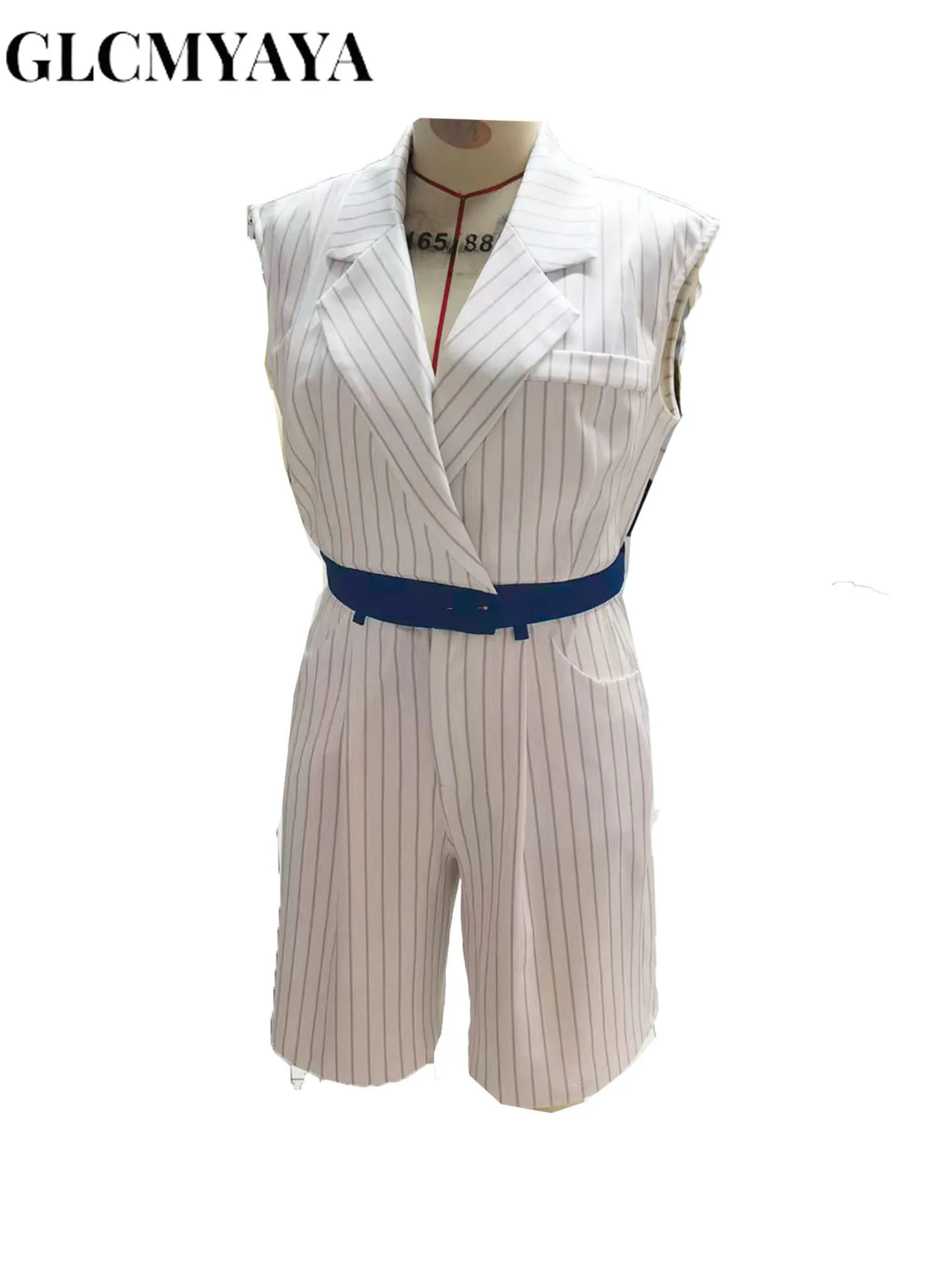 GLCMYAYA Women's Set Sleeveless V-neck Jacket Top and Shorts 2025 Autumn Winter Active OL Work Tracksuit Two 2 Piece Set Outfits