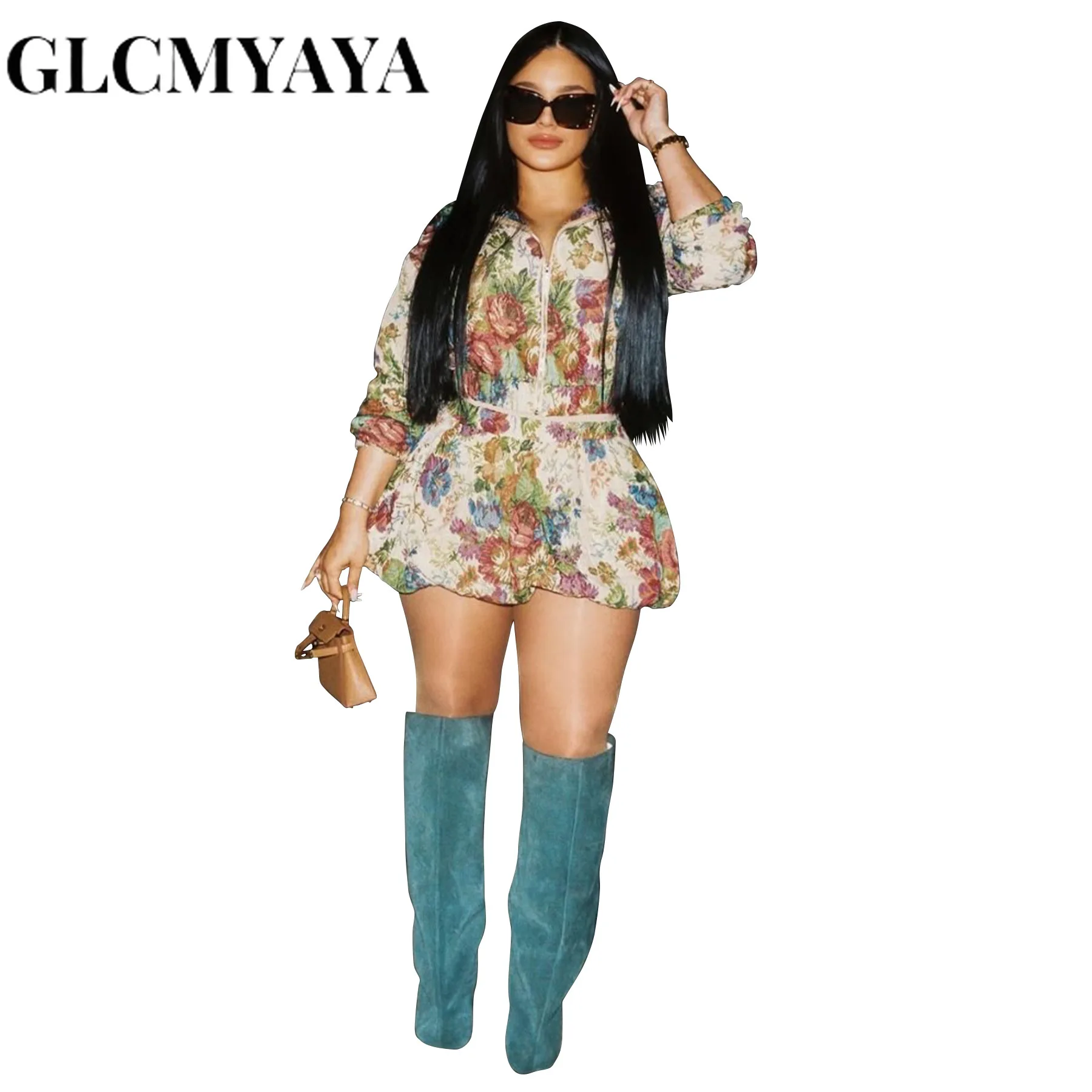 GLCMYAYA Women’s Dress Set Long Sleeve Floral Print Tops Jackets and Mini Skirt Suit 2025 Fall Winter Two 2 Piece Sets Outfits GLCMYAYA Women's Dress Set Long Sleeve Floral Print Tops Jackets and Mini Skirt Suit 2025 Fall Winter Two 2 Piece Sets Outfits