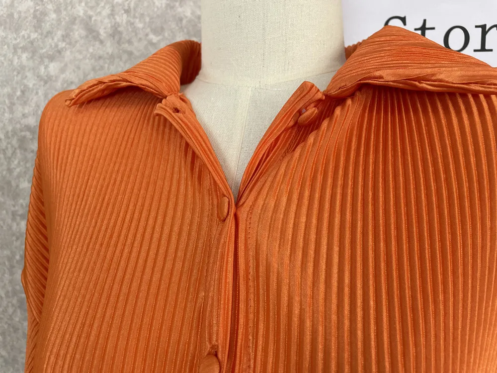 CM.YAYA Pleated Solid Women Set Long Sleeve Shirts and Straight Wide Leg Pants Suits Tracksuit Two Piece Set Fitness Outfits