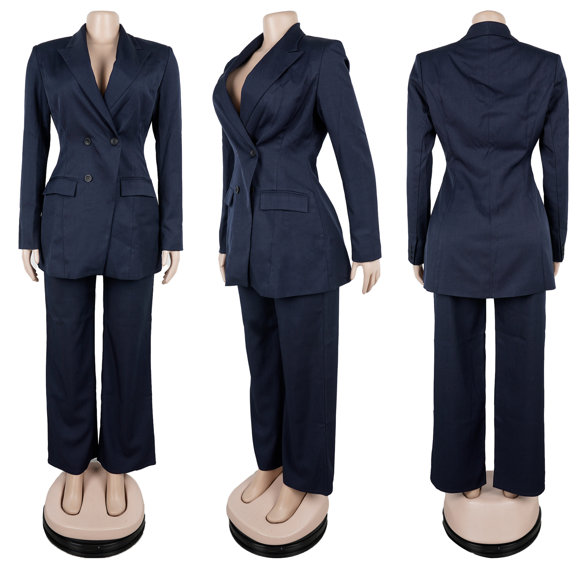 CM.YAYA Elegant Women Long Sleeve Double Button Blazer and Pants Suits 2025 Chic Streetwear Fall Fashion Two 2 Piece Set Outfits CM.YAYA Elegant Women Long Sleeve Double Button Blazer and Pants Suits 2025 Chic Streetwear Fall Fashion Two 2 Piece Set Outfits