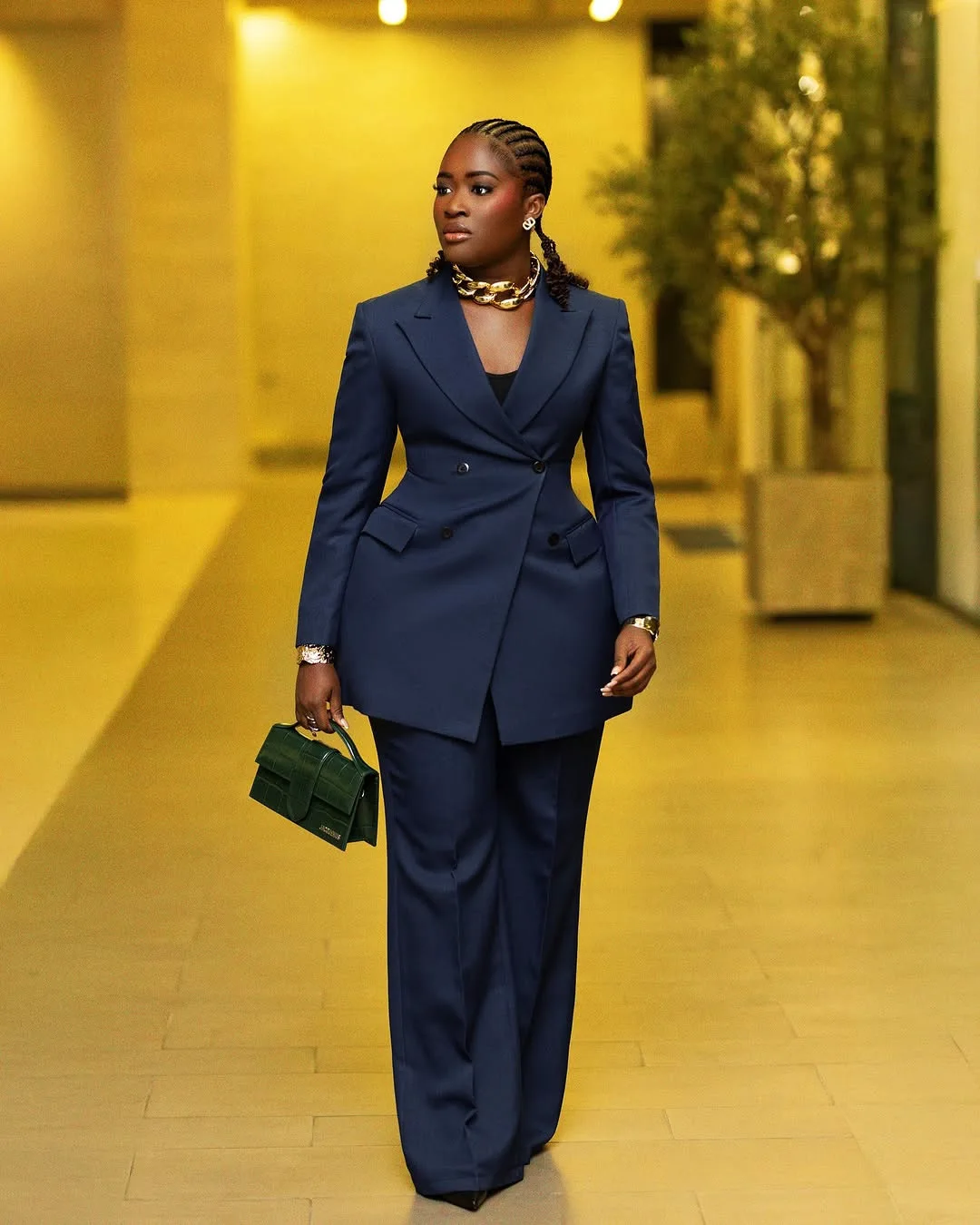 CM.YAYA Elegant Women Long Sleeve Double Button Blazer and Pants Suits 2025 Chic Streetwear Fall Fashion Two 2 Piece Set Outfits