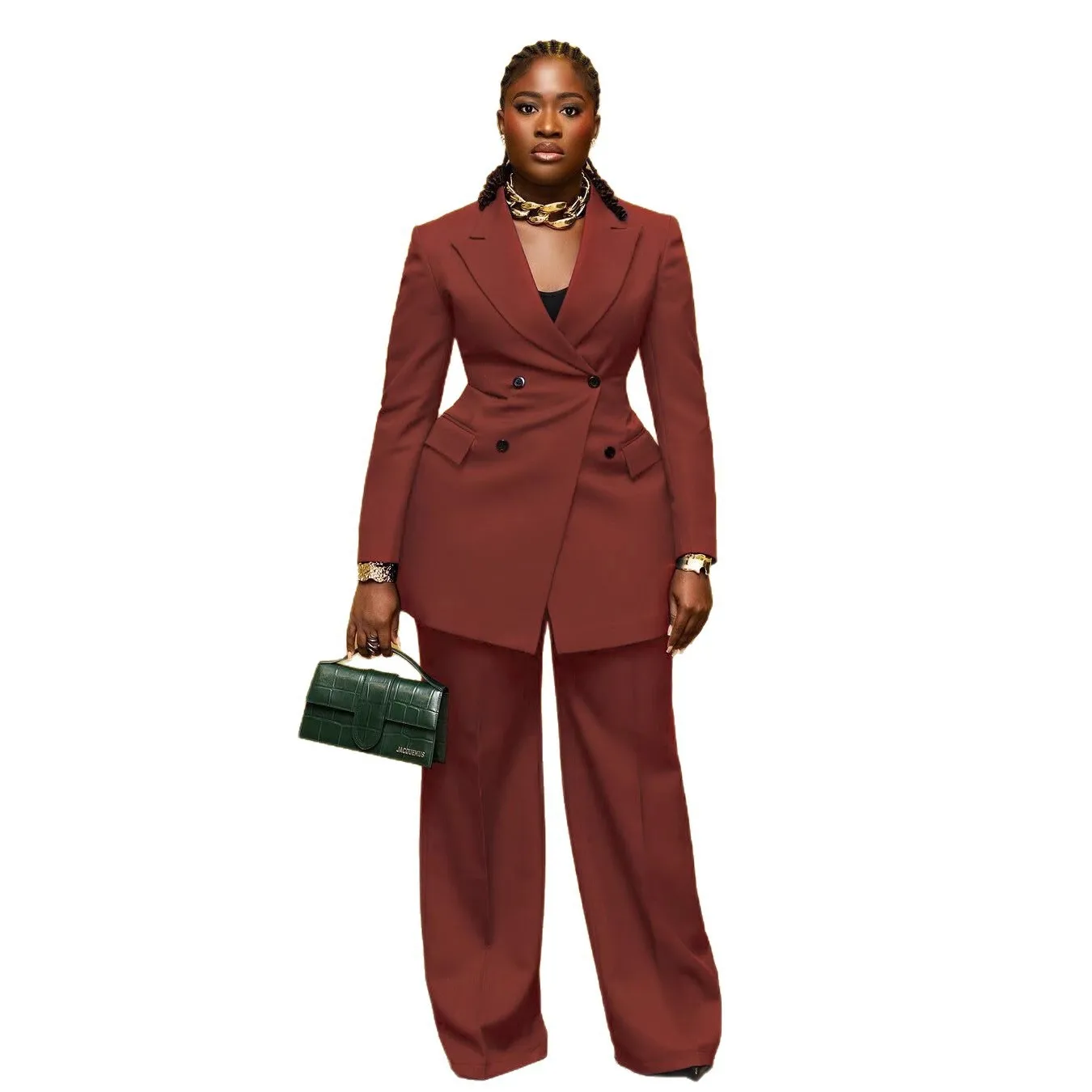 CM.YAYA Elegant Women Long Sleeve Double Button Blazer and Pants Suits 2025 Chic Streetwear Fall Fashion Two 2 Piece Set Outfits CM.YAYA Elegant Women Long Sleeve Double Button Blazer and Pants Suits 2025 Chic Streetwear Fall Fashion Two 2 Piece Set Outfits
