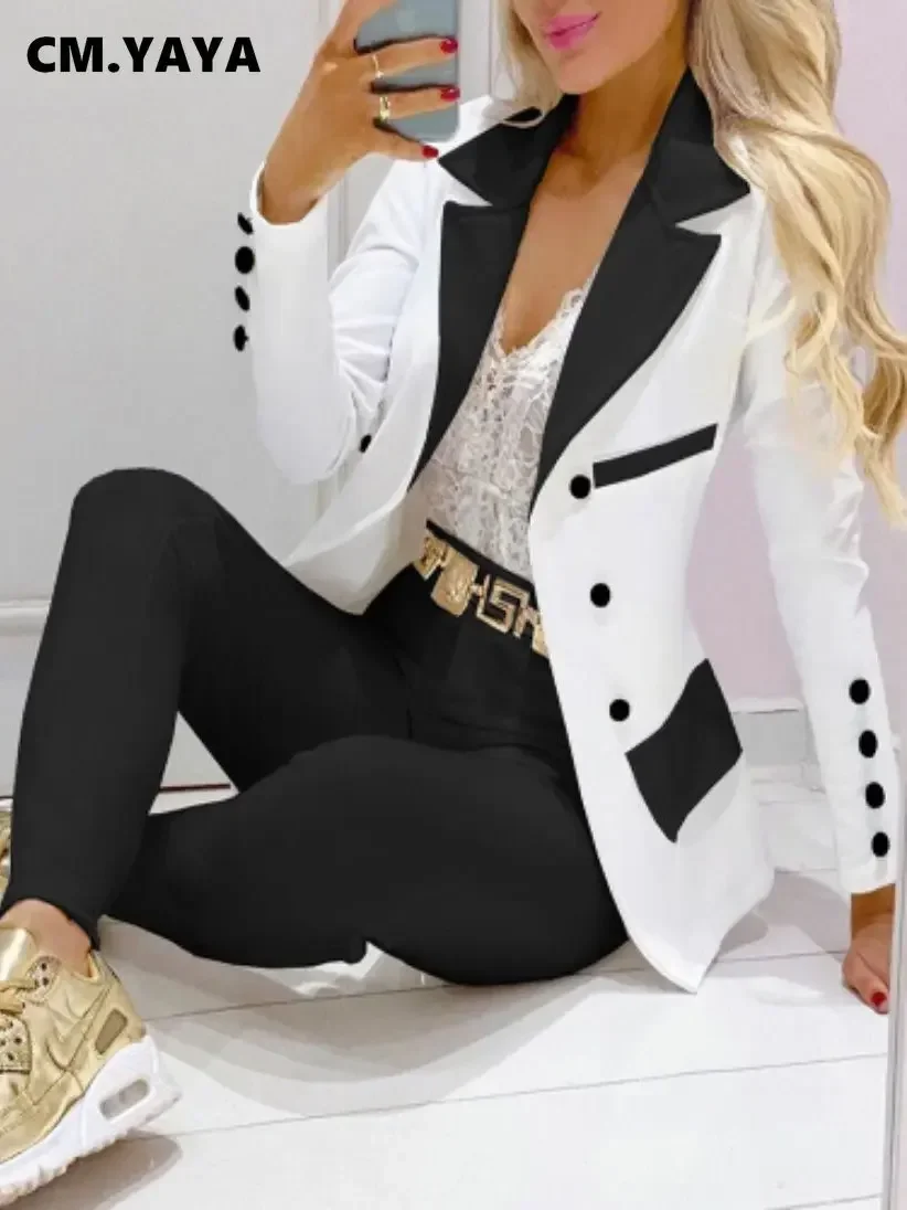 CM.YAYA Elegant INS Paisley Butterfly Blazer Suit and Pants Two 2 Piece Set Women 2022 Autumn Winter Street Outfit Tracksuit CM.YAYA Elegant INS Paisley Butterfly Blazer Suit and Pants Two 2 Piece Set Women 2022 Autumn Winter Street Outfit Tracksuit