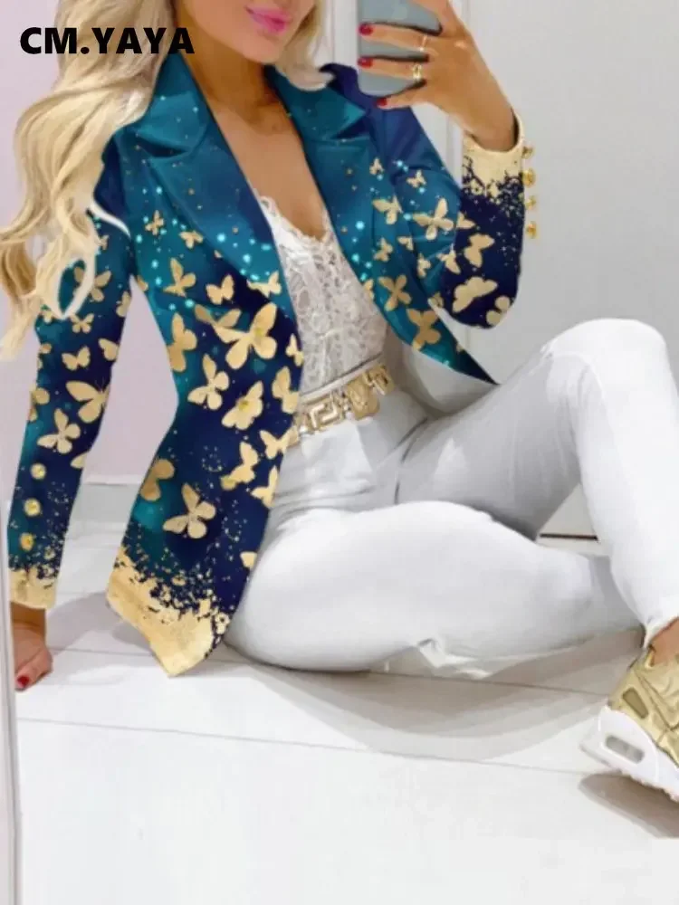 CM.YAYA Elegant INS Paisley Butterfly Blazer Suit and Pants Two 2 Piece Set Women 2022 Autumn Winter Street Outfit Tracksuit CM.YAYA Elegant INS Paisley Butterfly Blazer Suit and Pants Two 2 Piece Set Women 2022 Autumn Winter Street Outfit Tracksuit