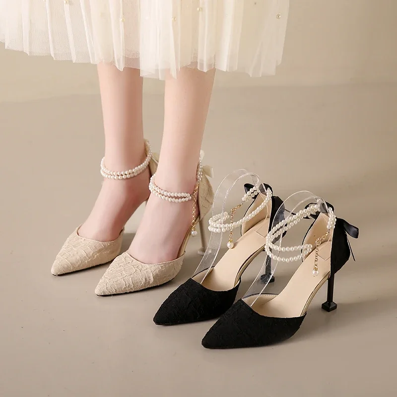 2025 Spring and Autumn New Fashionable Comfortable Elegant and Versatile Hollow Shoes with Baotou and Strap High Heels 2025 Spring and Autumn New Fashionable Comfortable Elegant and Versatile Hollow Shoes with Baotou and Strap High Heels