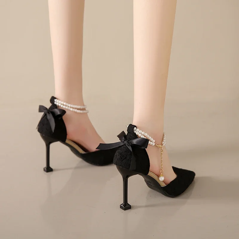 2025 Spring and Autumn New Fashionable Comfortable Elegant and Versatile Hollow Shoes with Baotou and Strap High Heels 2025 Spring and Autumn New Fashionable Comfortable Elegant and Versatile Hollow Shoes with Baotou and Strap High Heels