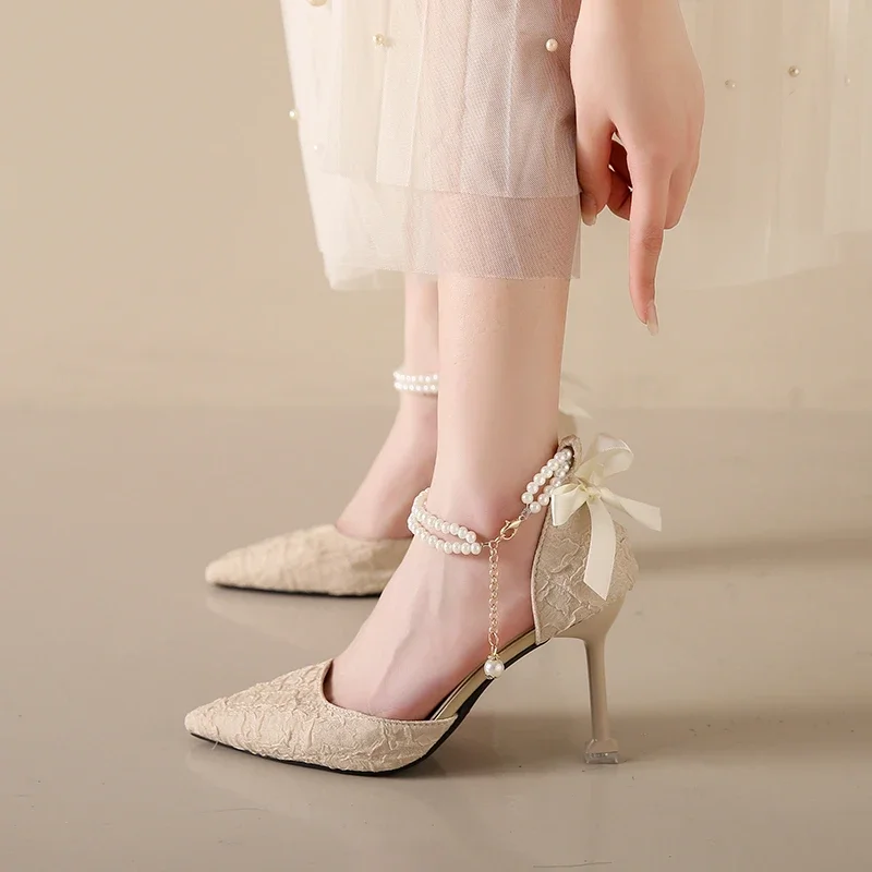 2025 Spring and Autumn New Fashionable Comfortable Elegant and Versatile Hollow Shoes with Baotou and Strap High Heels 2025 Spring and Autumn New Fashionable Comfortable Elegant and Versatile Hollow Shoes with Baotou and Strap High Heels