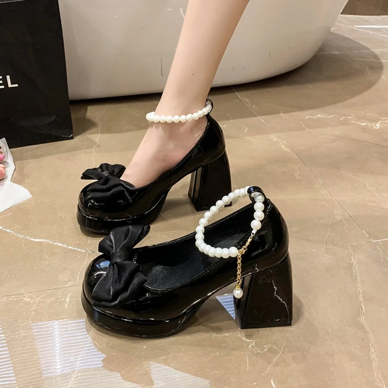 Elegant Shoes for Women High Heels Mary Jane Shoes New Fashion Platform Women Pumps Luxury Wedding Shoes Bride Zapatos De Mujer Elegant Shoes for Women High Heels Mary Jane Shoes New Fashion Platform Women Pumps Luxury Wedding Shoes Bride Zapatos De Mujer