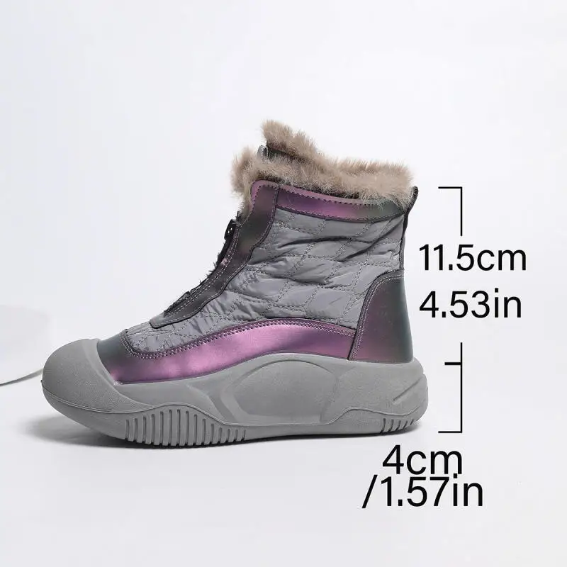 Soft Thick Bottom Furry Sneakers Women Winter Comfort Non Slip Fluffy Fur Snow Boots Warm Thick Plush Woman's Casual Shoes