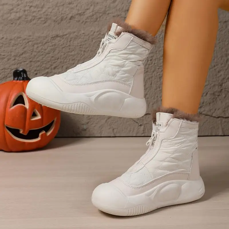 Soft Thick Bottom Furry Sneakers Women Winter Comfort Non Slip Fluffy Fur Snow Boots Warm Thick Plush Woman's Casual Shoes